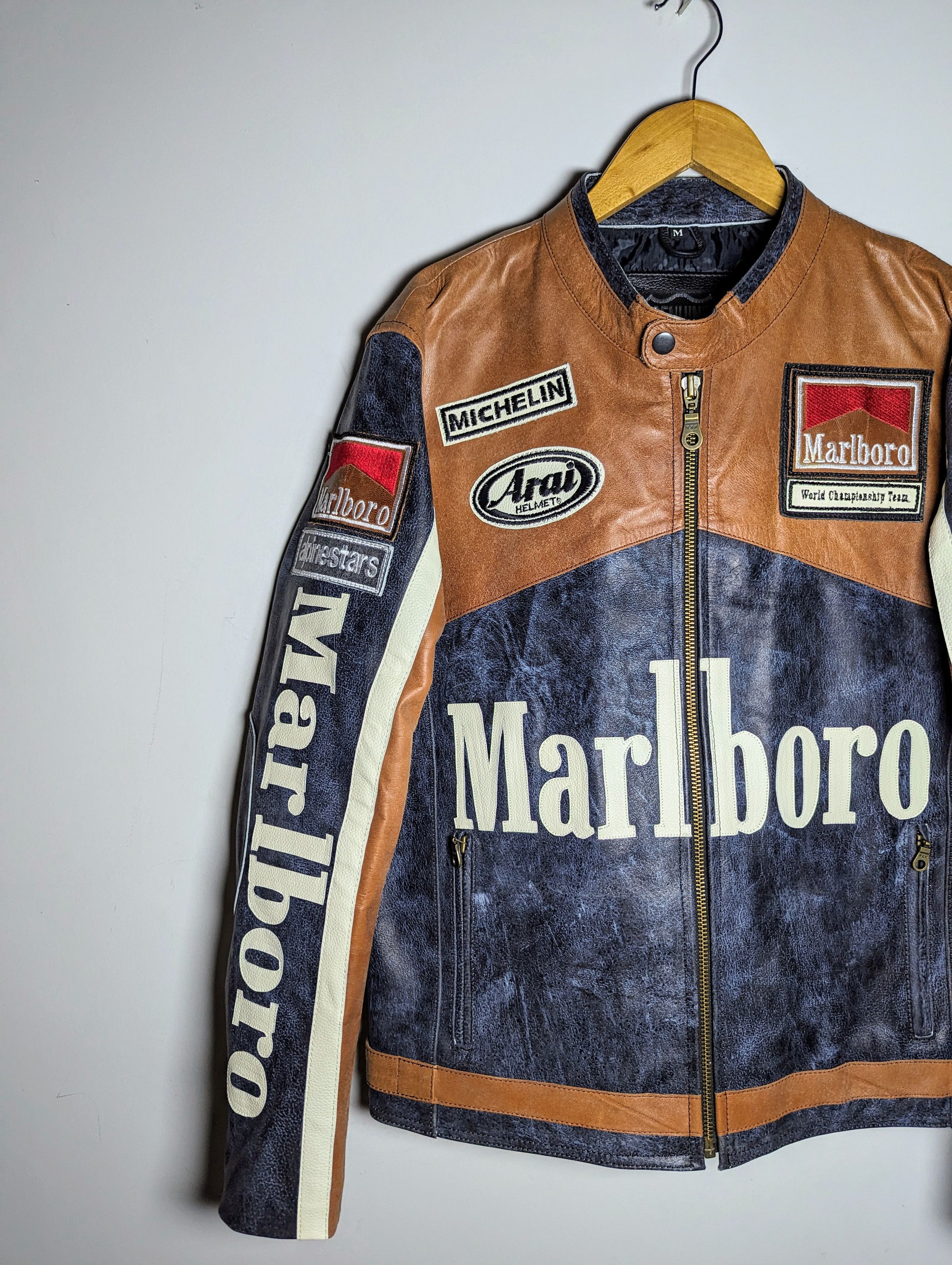Vintage 🔥 RARE MARLBORO 🔥 LEATHER JACKET VINTAGE STREETWEAR Size US XXL / EU 58 / 5 - 4 Thumbnail