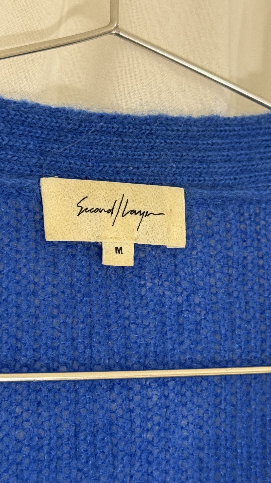Second/Layer AW 21 Blue Mohair Blend Vest Size US M / EU 48-50 / 2 - 5 Thumbnail