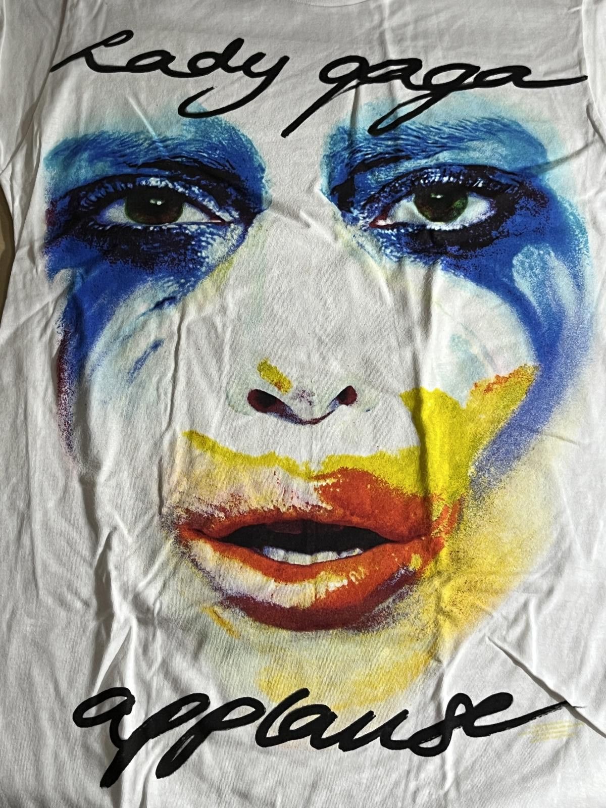 Designer Lady Gaga Applause T-shirt - Gaga Clown Painted Face Shirt S Size US S / EU 44-46 / 1 - 3 Thumbnail