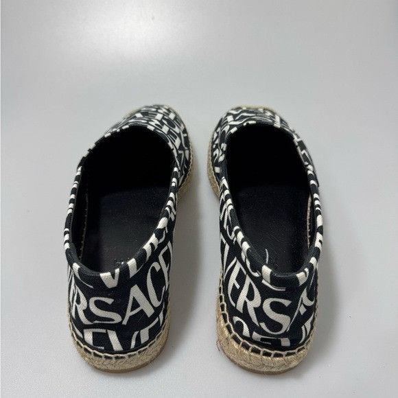 Versace Versace Logo Print Espadrilles Shoes Black White Men’s EU 44 Size US 11 / EU 44 - 4 Thumbnail
