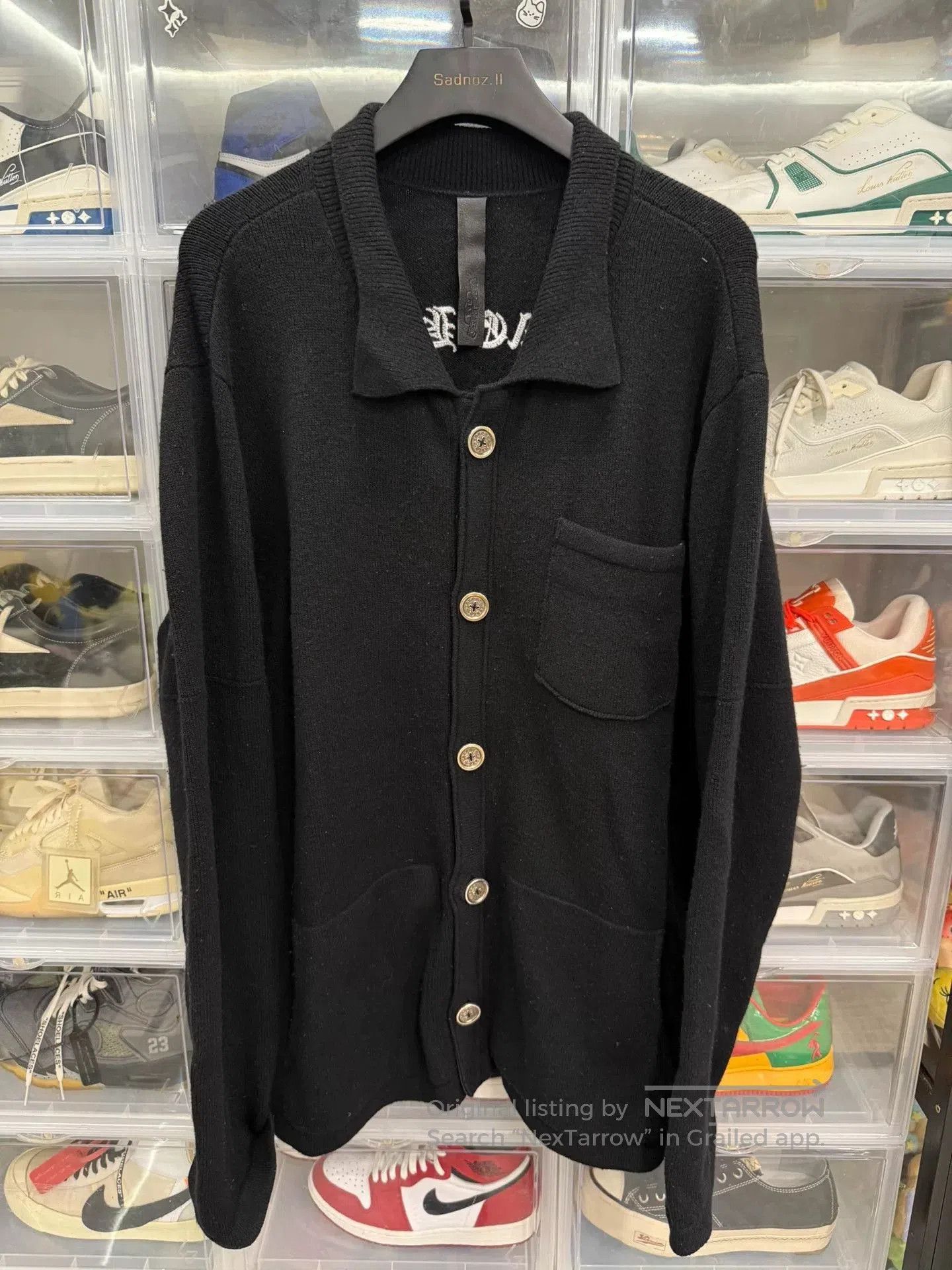 Chrome Hearts Chrome Hearts Cross Leather Patch Cashmere Cardigan. Size US XL / EU 56 / 4 - 1 Thumbnail