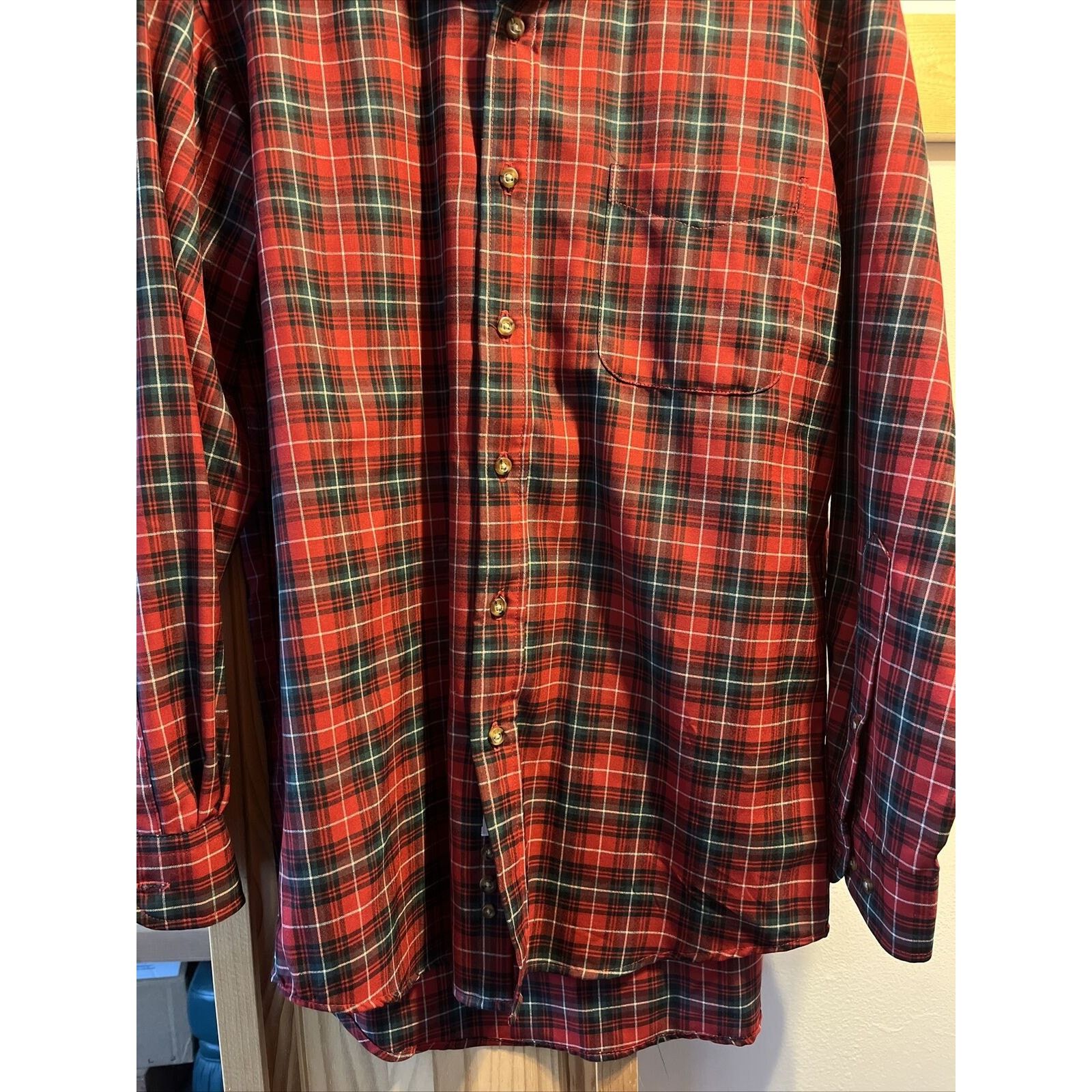 Pendleton Pendleton Sir Men’s M Red green Plaid Button Down Wool Shirt Size US M / EU 48-50 / 2 - 9 Thumbnail