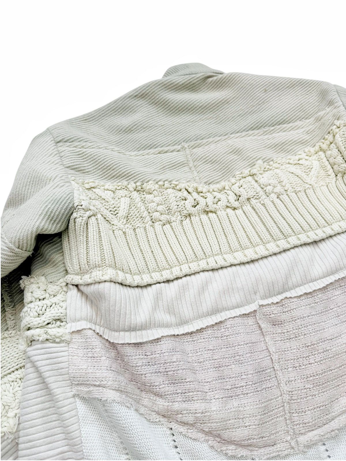 Greg Lauren Mint Cropped Fisherman GL1 Kimono Knit Patchwork Size US S / EU 44-46 / 1 - 7 Thumbnail