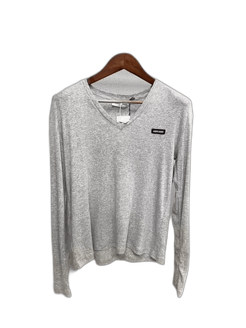 Miu Miu Miumiu V-Neck Long Sleeve Shirt-yf Size US XS / EU 42 / 0 - 1 Thumbnail