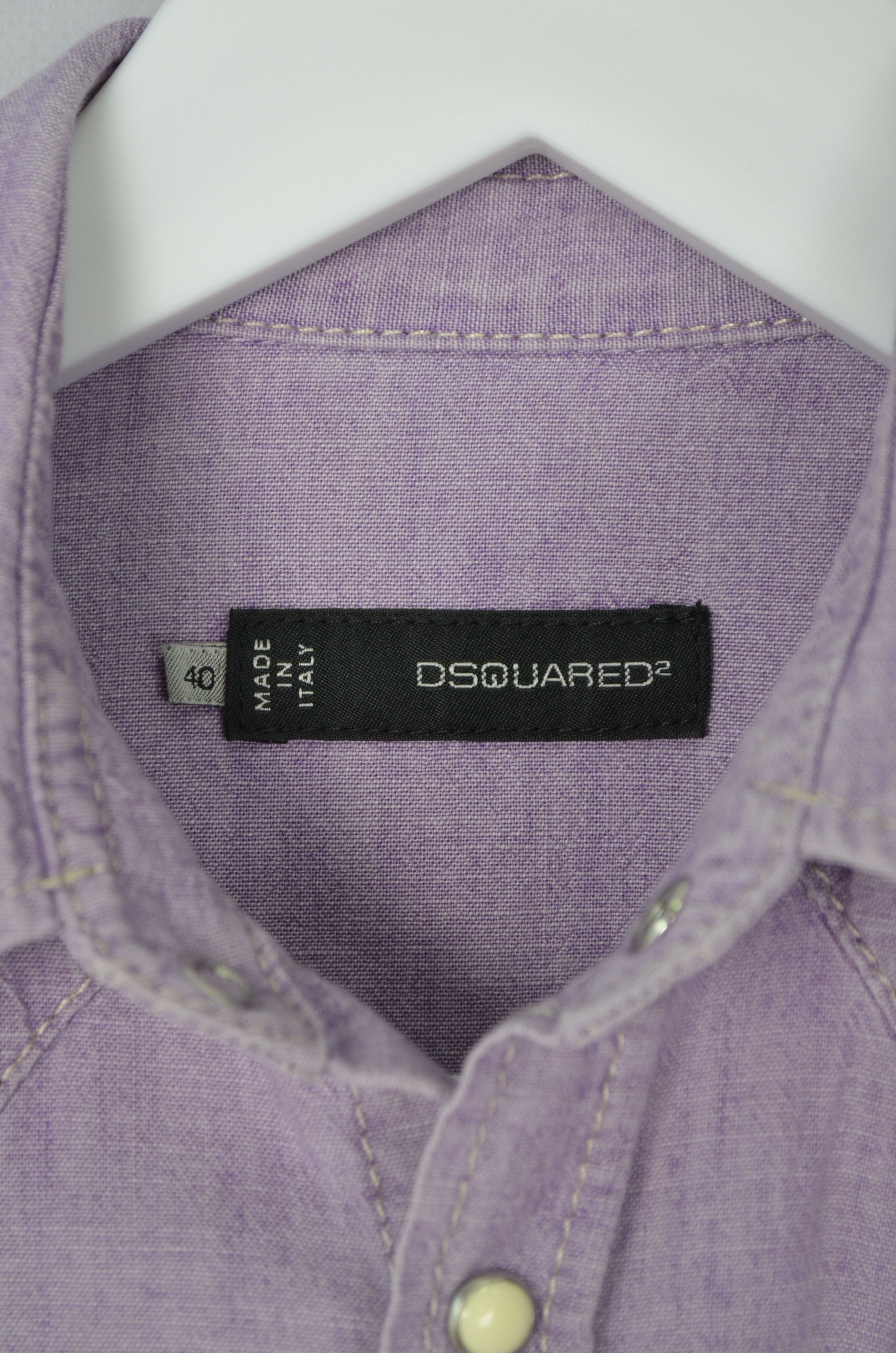 Designer × Dsquared2 Dsquared2 Denim Western Snap Distressed Shirt Violet Size 40 Size S / US 4 / IT 40 - 22 Thumbnail