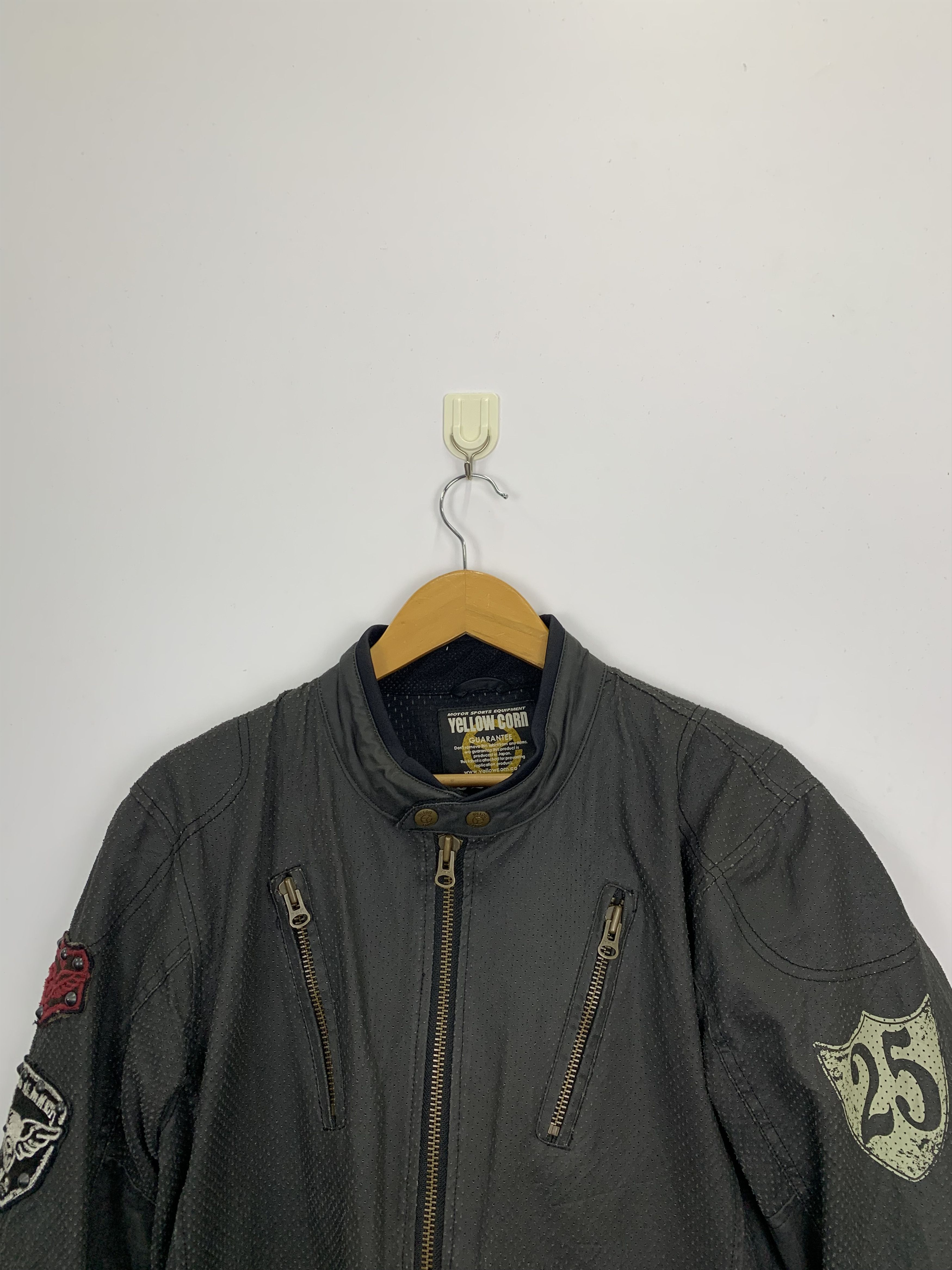 Vintage Vintage Yellow Corn Leather Motorcycle Jacket J0790 Size US XL / EU 56 / 4 - 2 Thumbnail