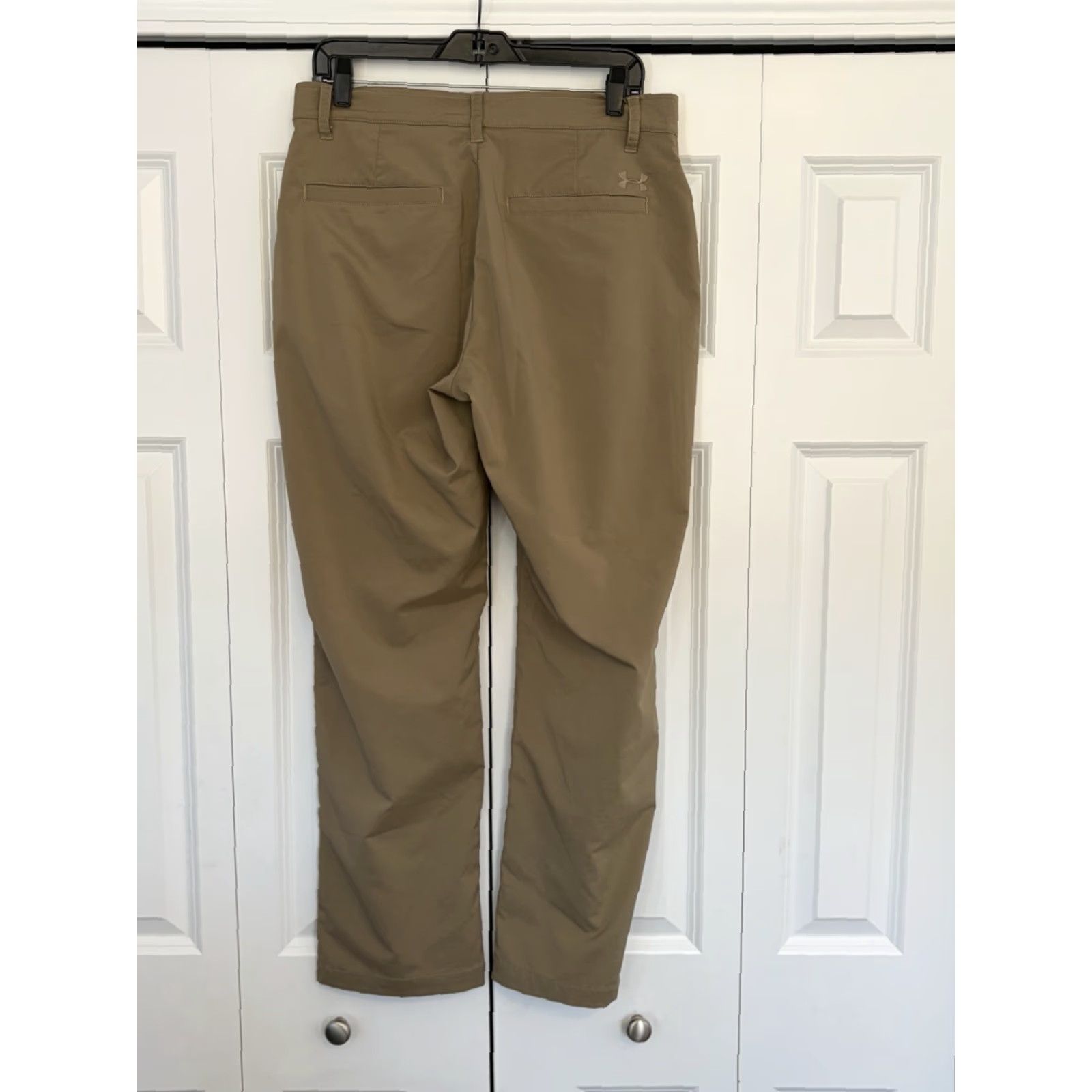 Under Armour Under Armour Pants Mens Beige 32x30 Straight Leg Knit Belted Pockets Zip Button Closure Classic Fit Casual Size US 32 / EU 48 - 2 Thumbnail