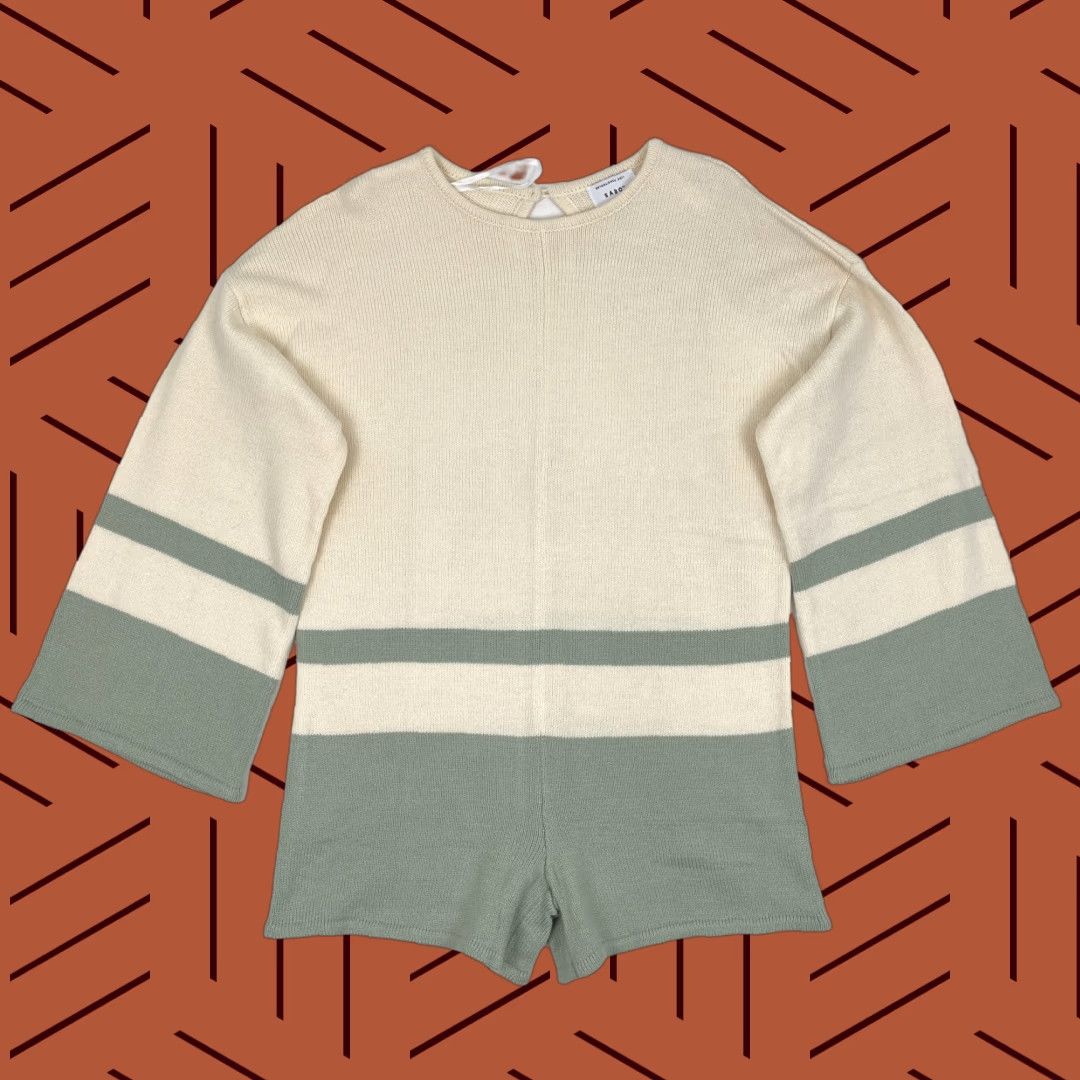 SABO Mersy Knit Jumpsuit Playsuit Sweater Oversized Lounge Relaxed Beachy Sz 2XS