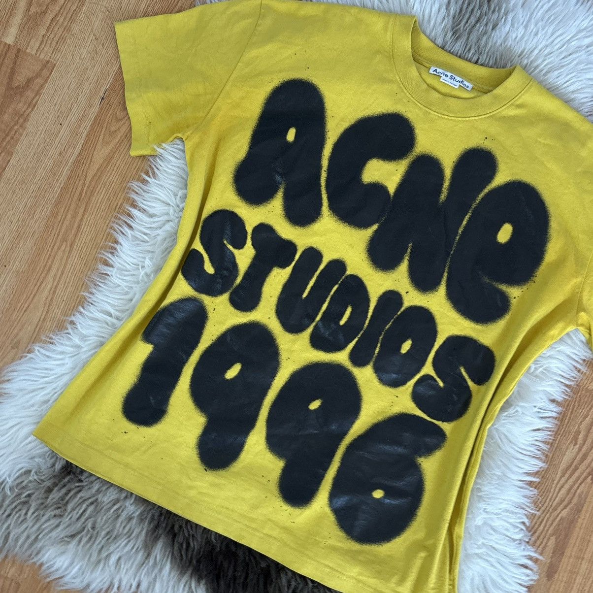 Acne Studios Acne Studios 1996 Graphic Logo T-Shirt Yellow/Black Size US M / EU 48-50 / 2 - 3 Thumbnail