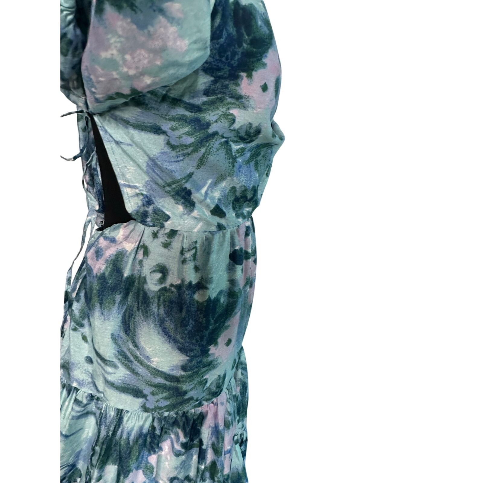 Asos Asos Design Blue Floral Tiered Voile Mini Dress Size 14 Size XL / US 12-14 / IT 48-50 - 14 Thumbnail