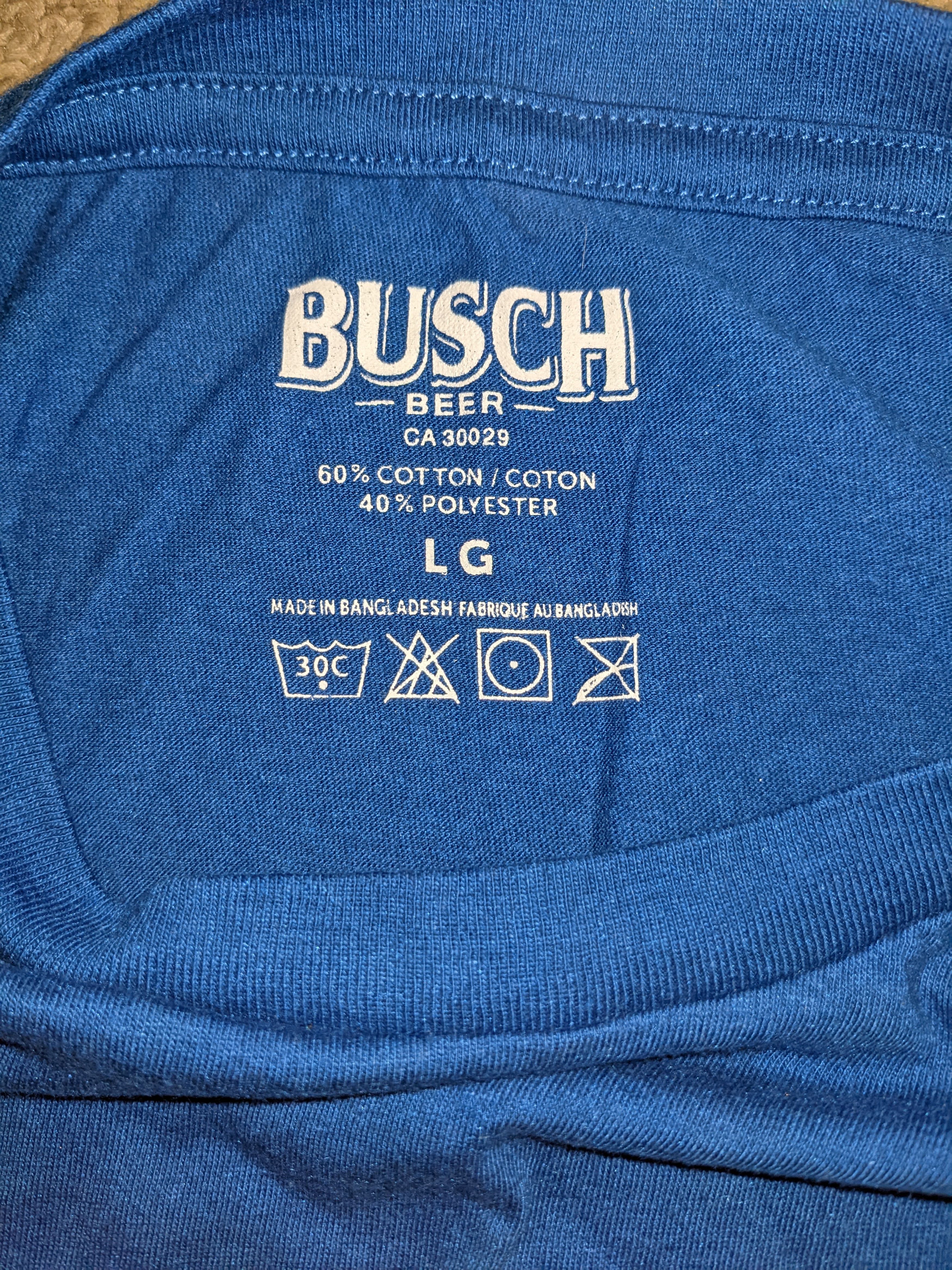 Vintage Busch Beer T-Shirt Size US L / EU 52-54 / 3 - 4 Thumbnail