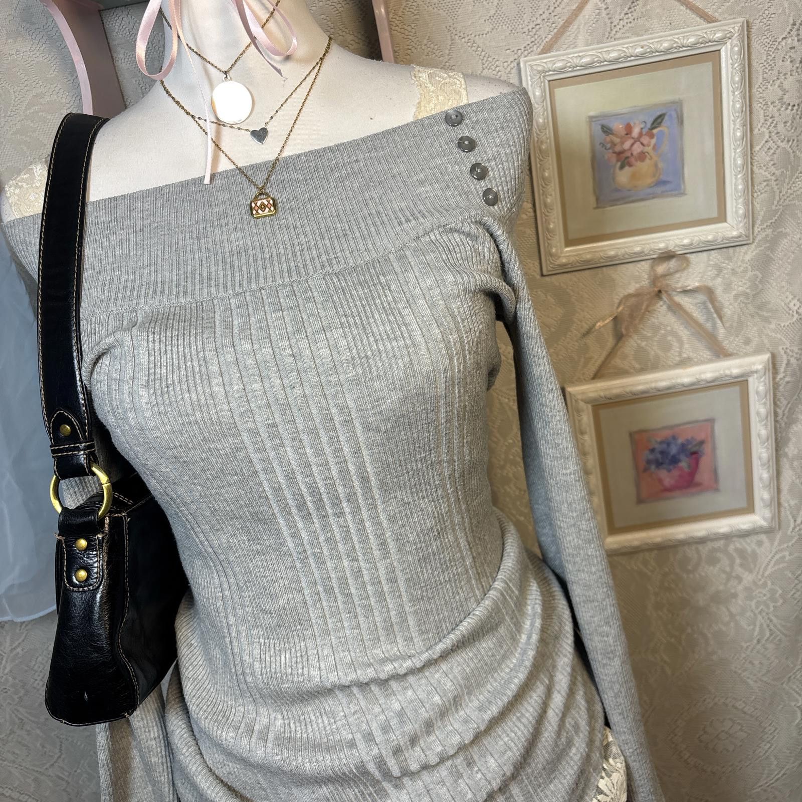Other y2k fitted off the shoulder shimmery sweater Size M / US 6-8 / IT 42-44 - 4 Thumbnail