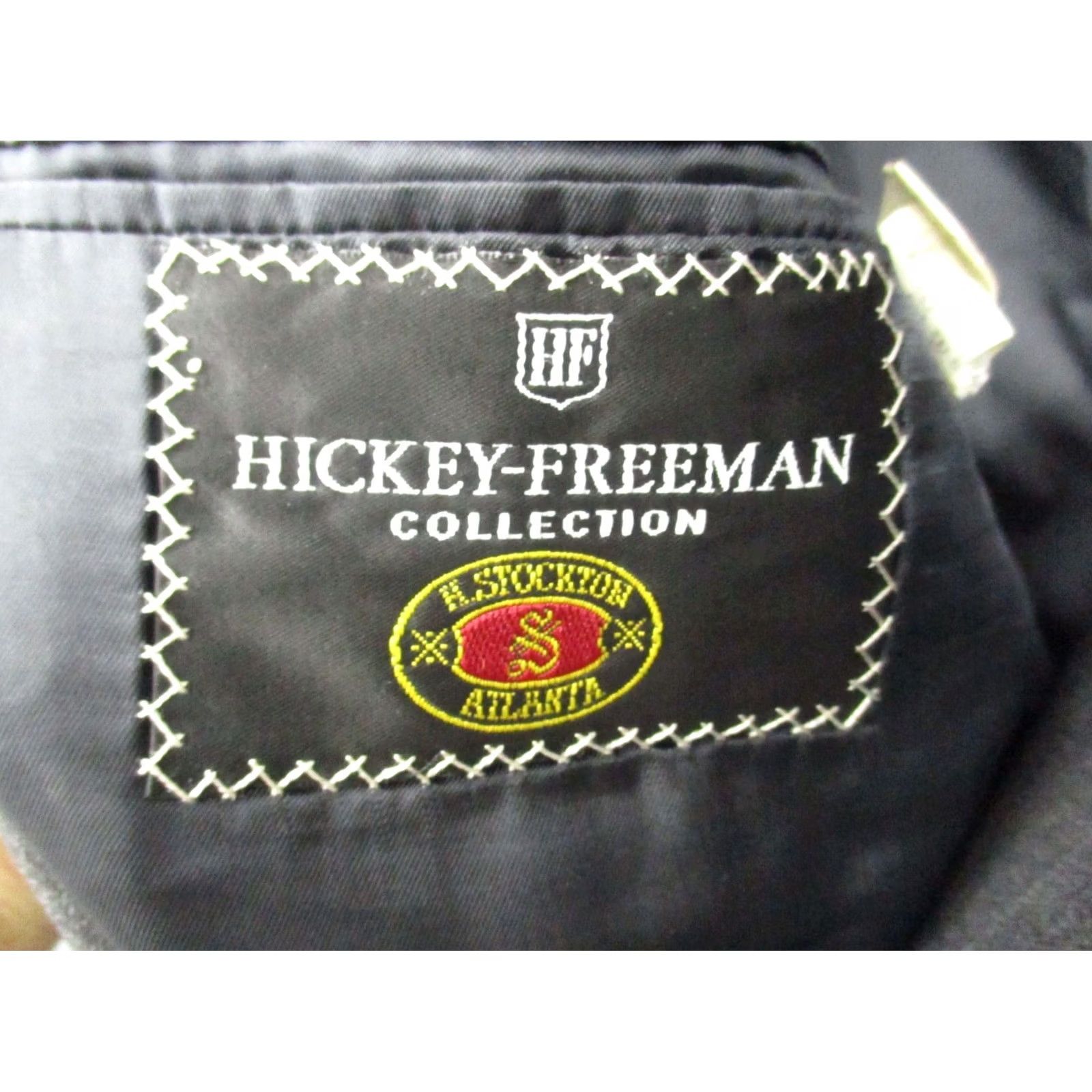 Vintage Hickey Freeman Blazer Jacket 48R Wool Solid Black Pinstripe EUC Size 48R - 7 Thumbnail
