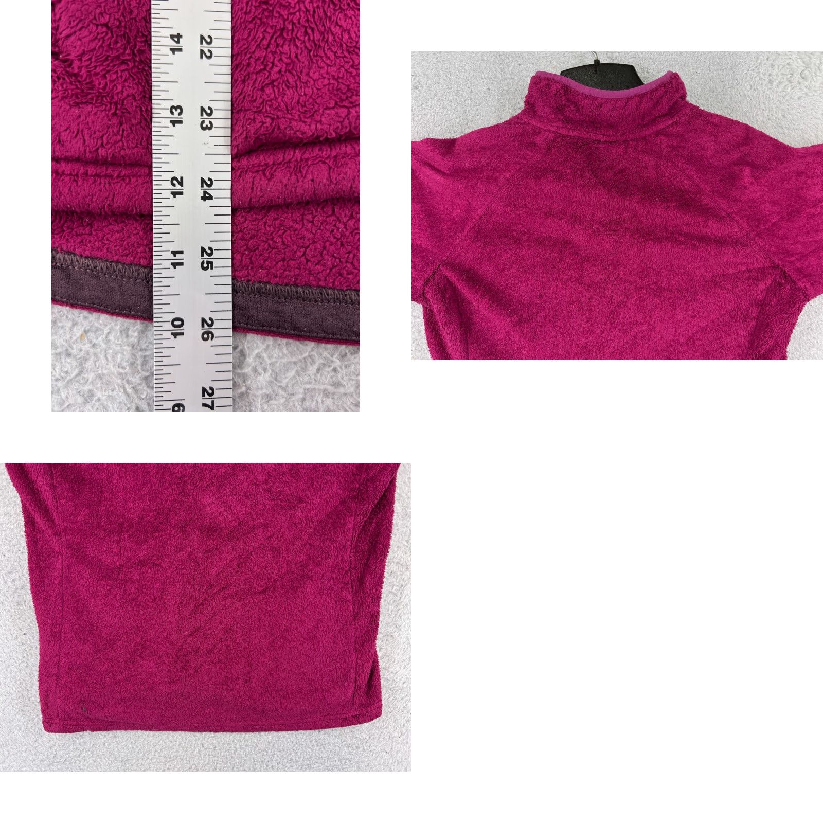 The North Face The North Face Women Small Purple 1/4 Zip Sweater Polyester Fleece Zipper Pocket Shirt Size L / US 10 / IT 46 - 9 Thumbnail