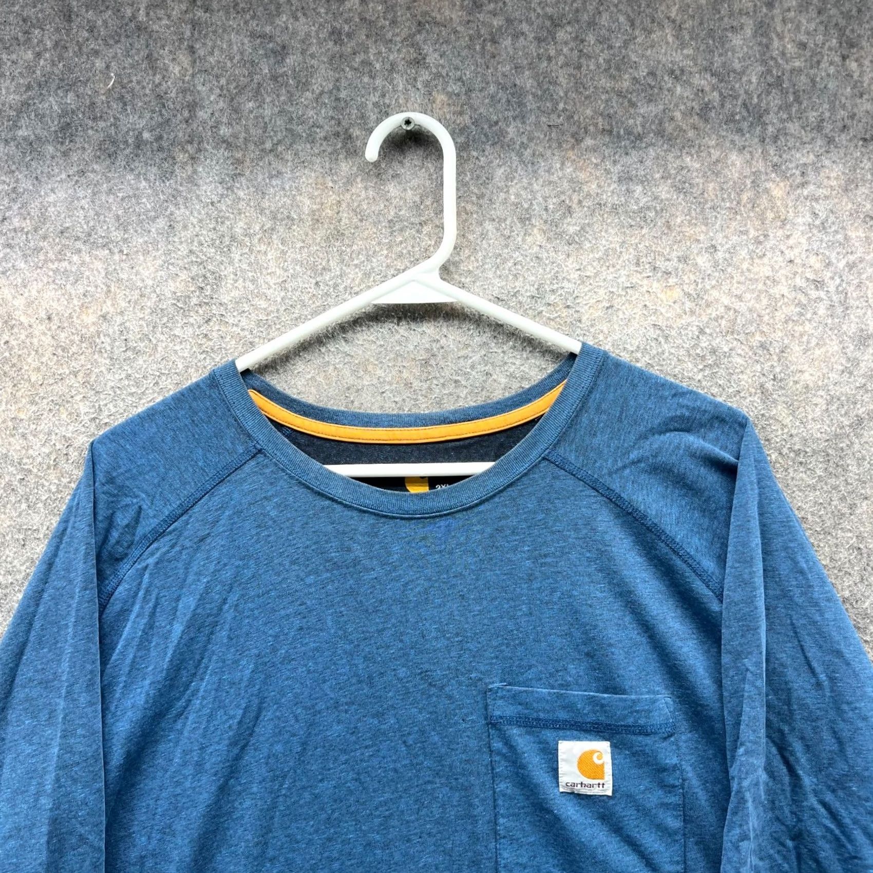 Carhartt VINTAGE Carhartt Shirt Mens 2XL Blue Crewneck Relaxed Midweight Cotton Pocket Tee Size US XXL / EU 58 / 5 - 3 Thumbnail