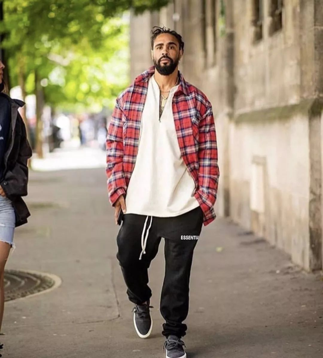 image of Fear Of God Sixth Collection Plaid Shirt Jacket in Red, Men's (Size Small)