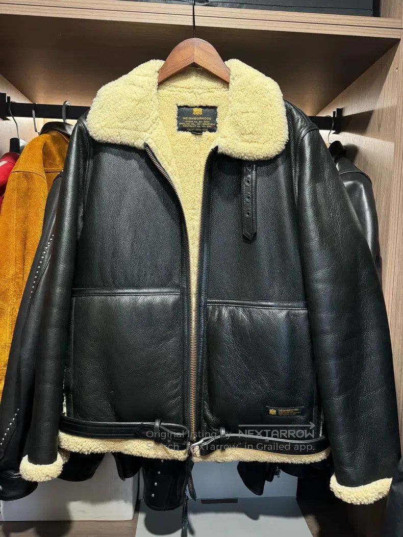 Neighborhood Neighborhood Leather and fur integrated jacket Size US M / EU 48-50 / 2 - 1 Thumbnail