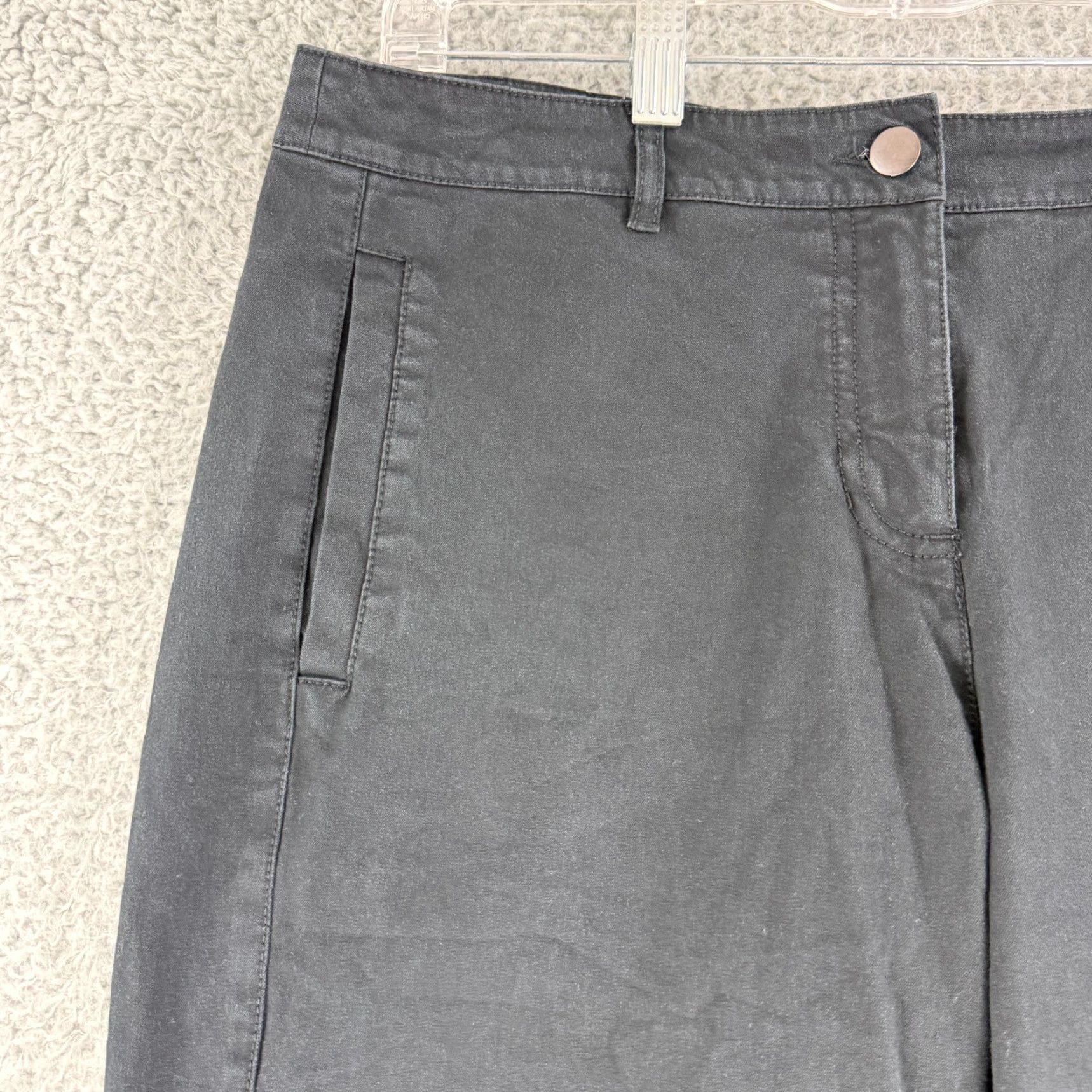 Eileen Fisher Eileen Fisher Pants Womens Small Black Organic Cotton Mid-Rise Cropped Casual Size 28" / US 6 / IT 42 - 2 Thumbnail