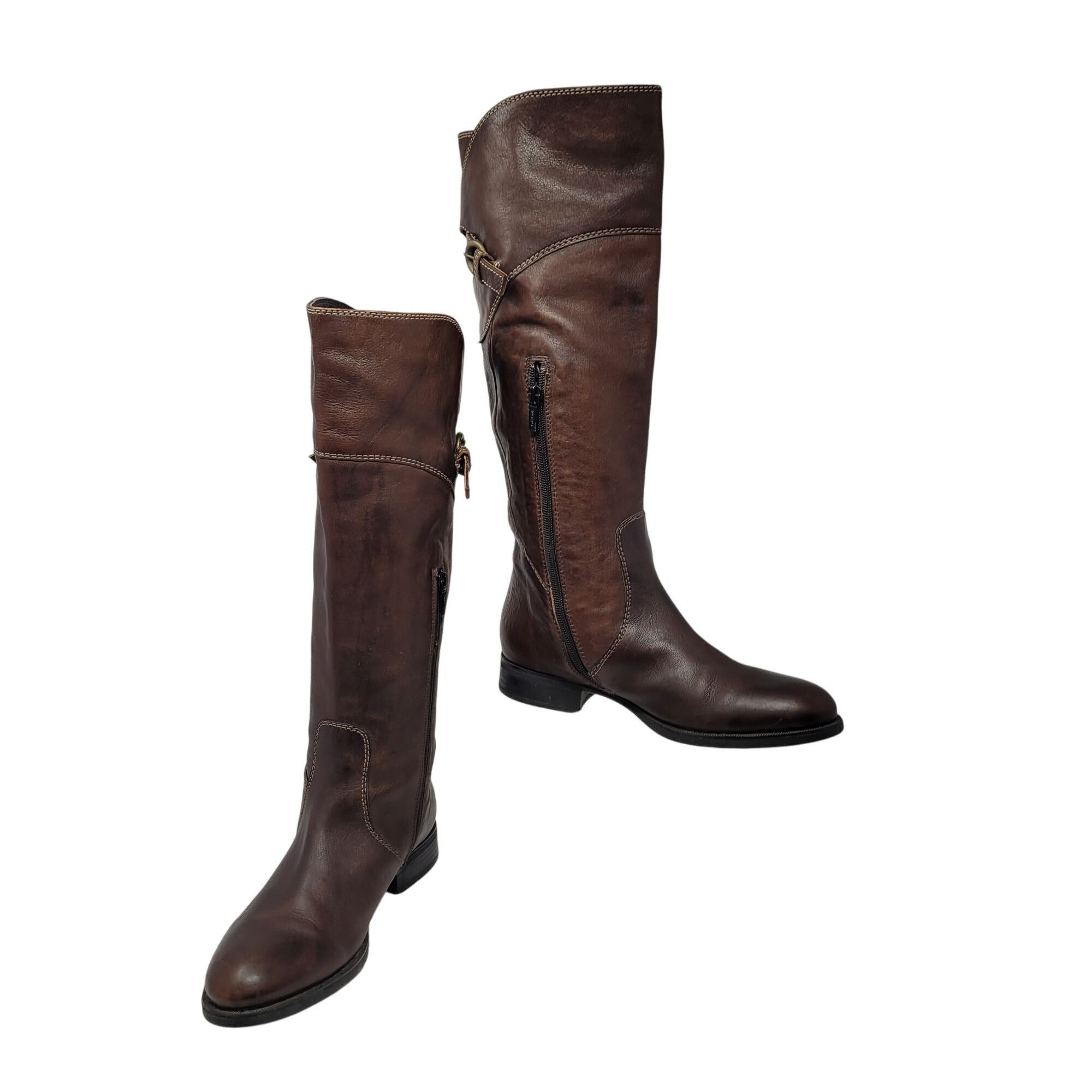 Geox Vintage Womens Brown Leather Knee High Boots 7.5 Equestrian Size US 7.5 / IT 37.5 - 10 Thumbnail
