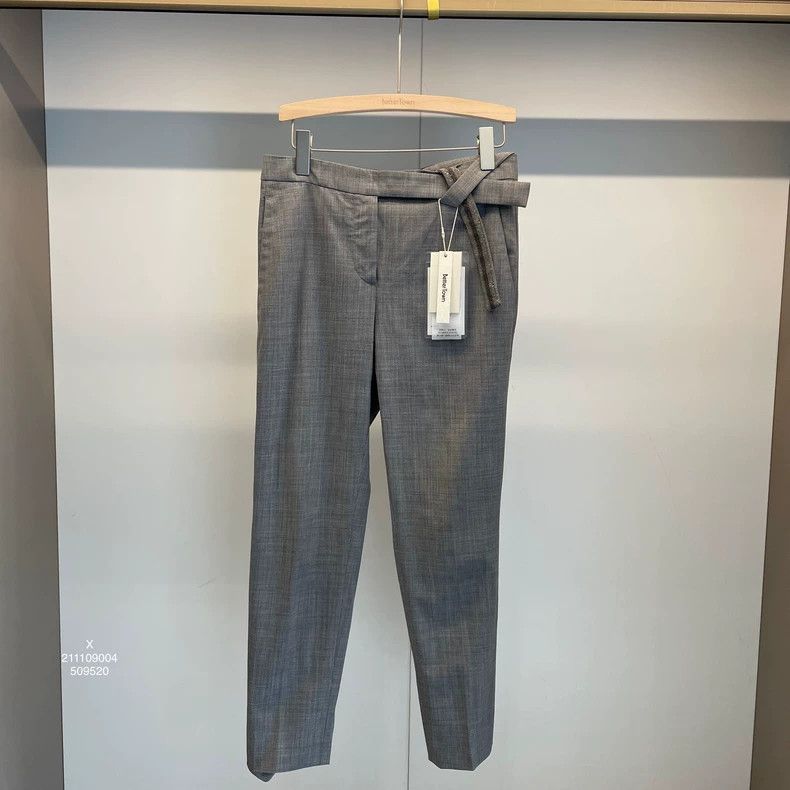 Brunello Cucinelli Brunello Cucinelli Gray Beaded Wool Pants - dmc Size US 38 / EU 54 - 1 Thumbnail