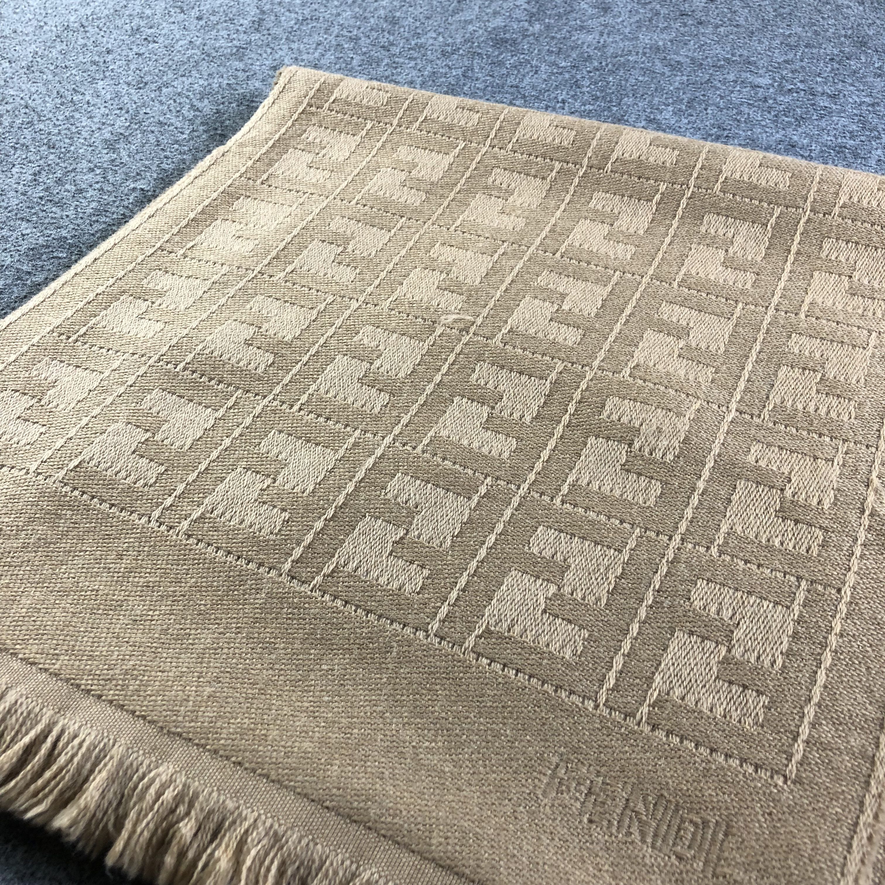 Vintage Fendi Full Print Monogram Wool Scarf Muffler V1723 Size ONE SIZE - 4 Thumbnail