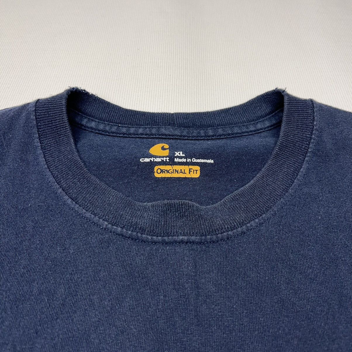 Carhartt Carhartt Tee Shirt Navy Blue Original Fit Chest Pocket Logo Size US XL / EU 56 / 4 - 6 Thumbnail
