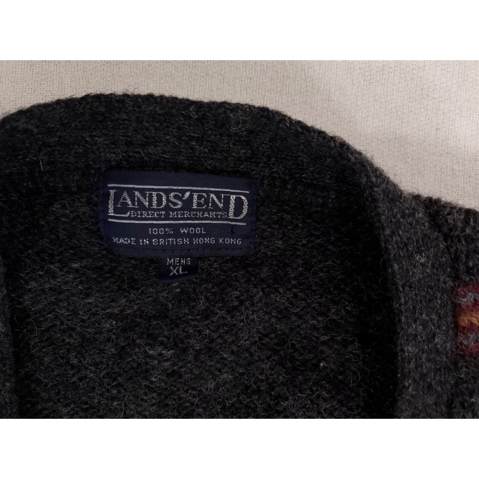 Lands' End Lands' End Cardigan Sweater Vest 100% Wool Windowpane Plaid Mens XL Multicolor Hong Kong Mens XL Size US XL / EU 56 / 4 - 2 Thumbnail