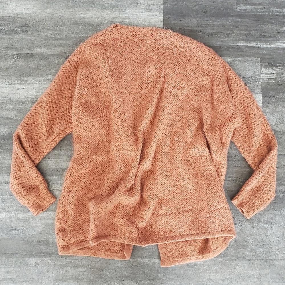Designer Burnt Orange Russe Fur Duster Cardigan Size L / US 10 / IT 46 - 2 Thumbnail