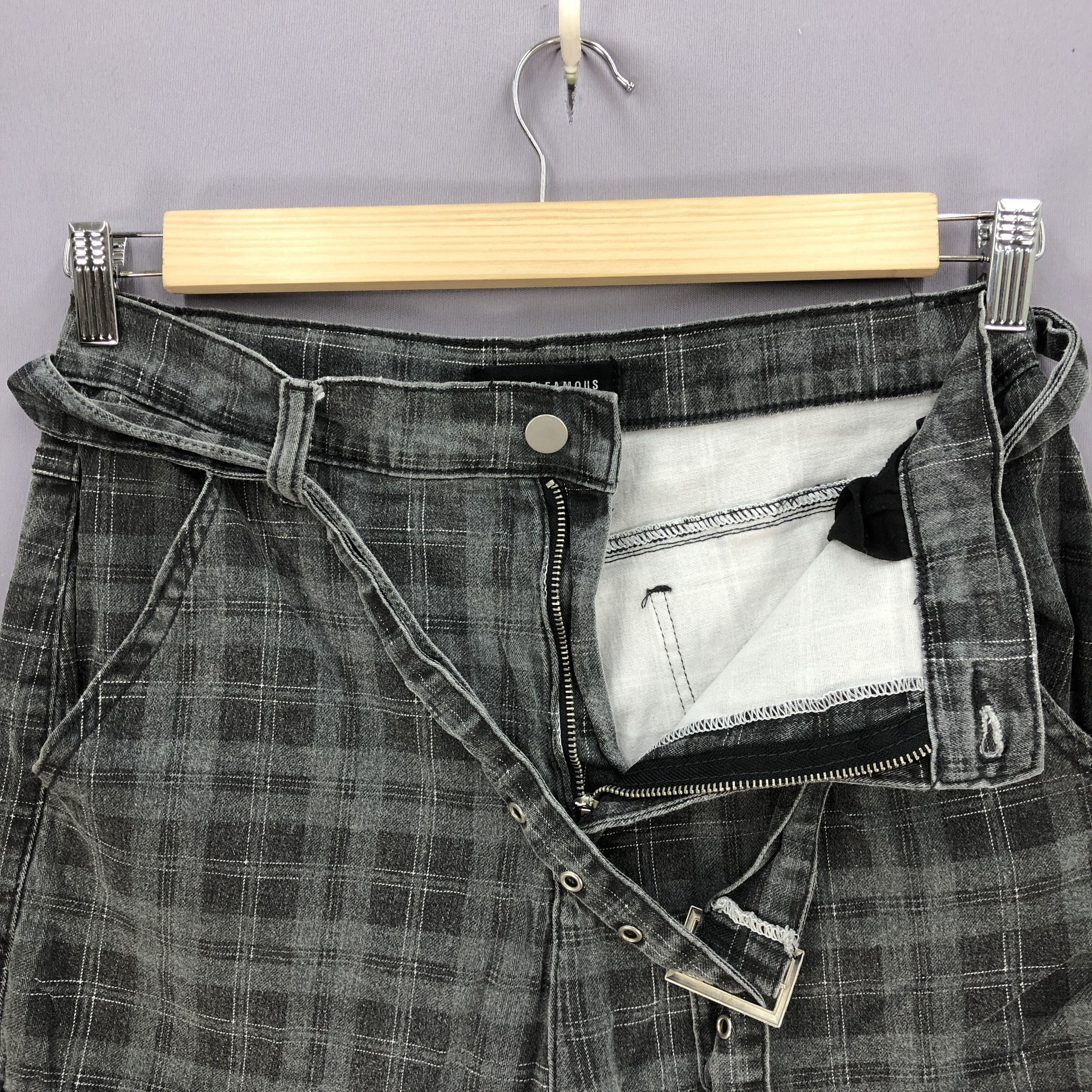 Japanese Brand Japanese Check Cargo Pants Punk Parachute Jogger Trousers Size US 30 / EU 46 - 6 Thumbnail