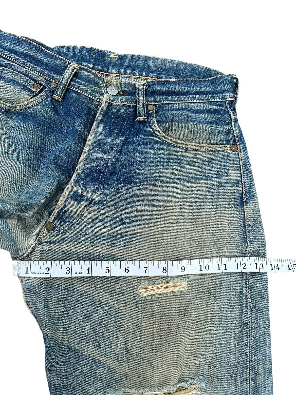 Evisu Thrashed Vintage Evisu Selvedge Baggy Denim Jeans Size US 31 - 21 Thumbnail