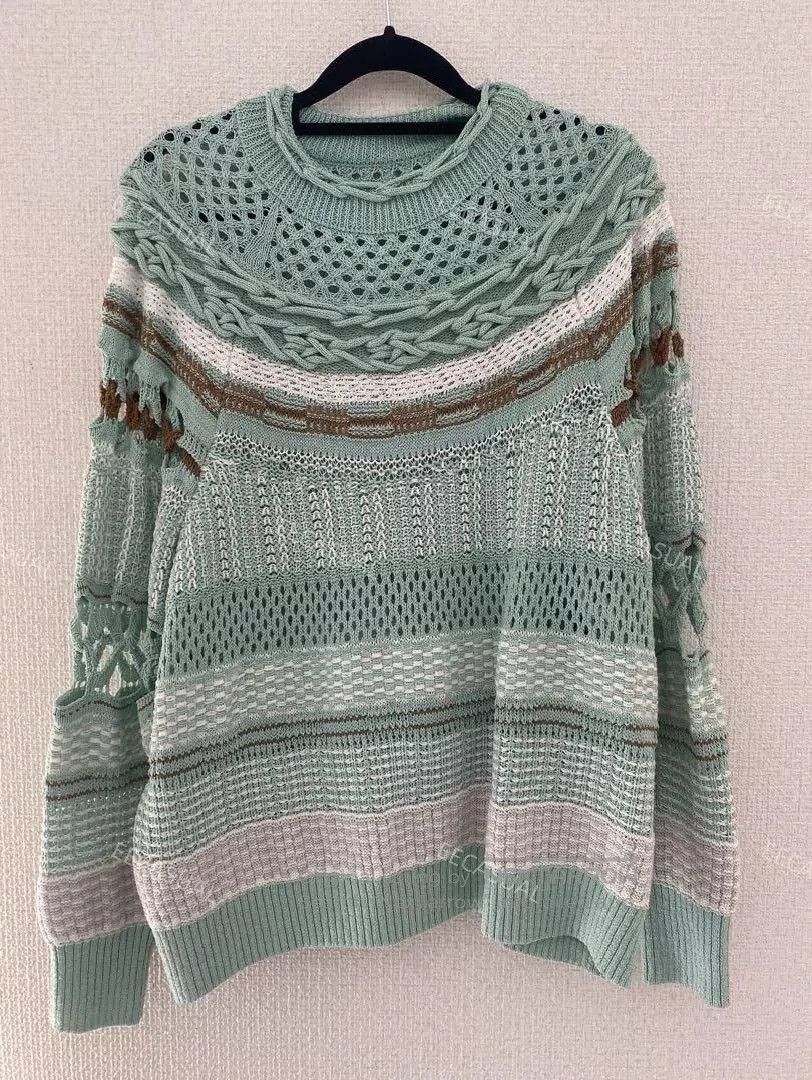 Other Mame Kurogouchi Mint Green Sweater Coat. Size S / US 4 / IT 40 - 3 Thumbnail