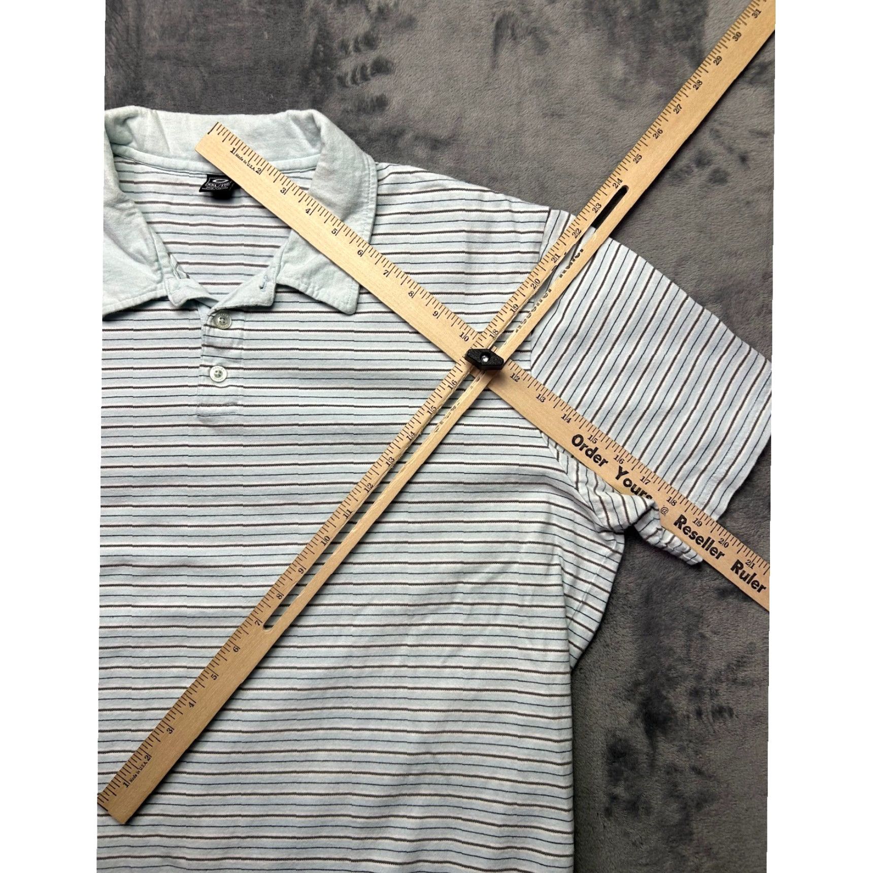 Oakley Oakley Polo Shirt Striped XL Men Light Blue White Knit Short Sleeve Golf Casual Shirt Size US XL / EU 56 / 4 - 7 Thumbnail