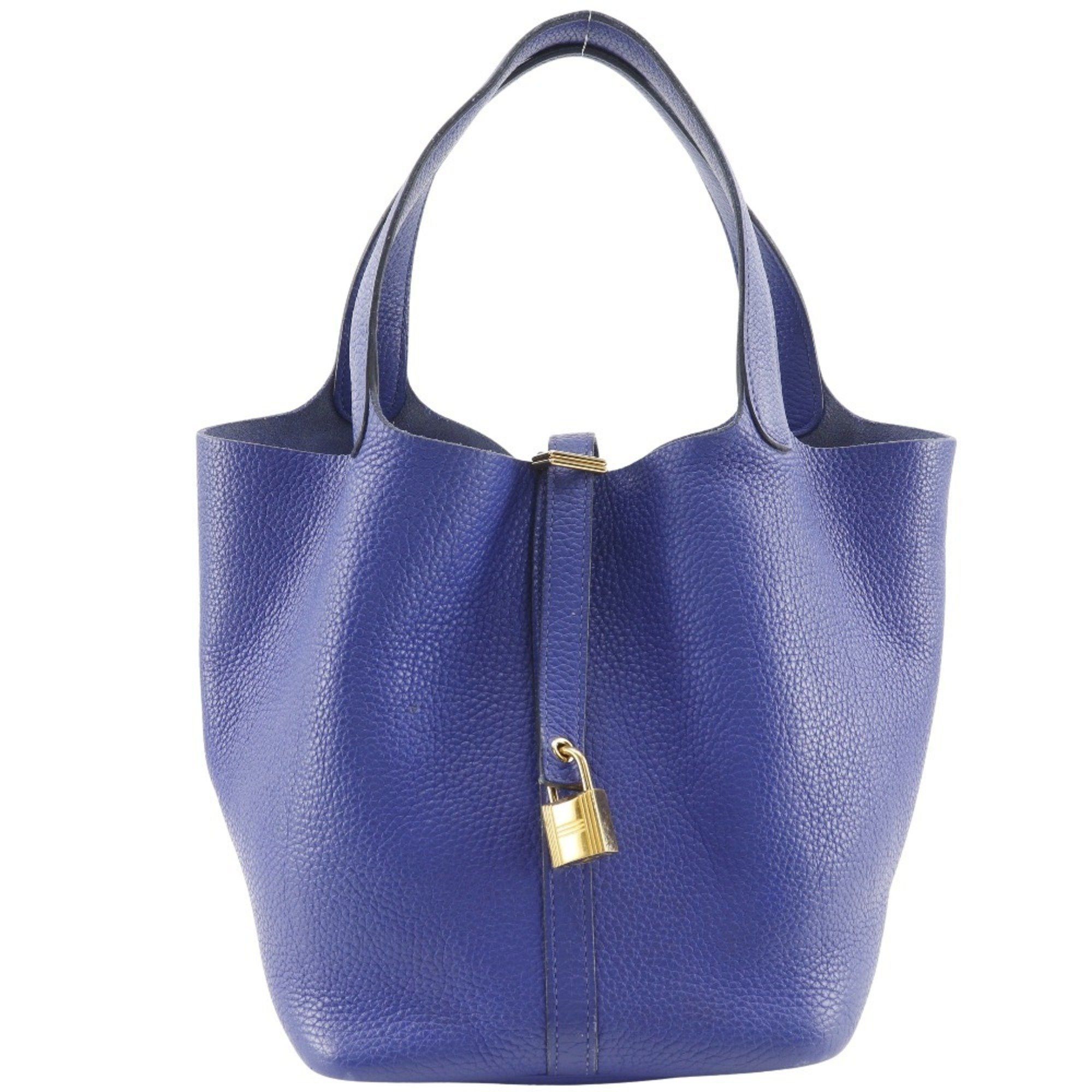 Hermes HERMES Picotin Lock 22 MM Handbag Taurillon Clemence Blue Electric 2017 Blue/A Belt Clasp Lock22 Women's Size ONE SIZE - 1 Thumbnail