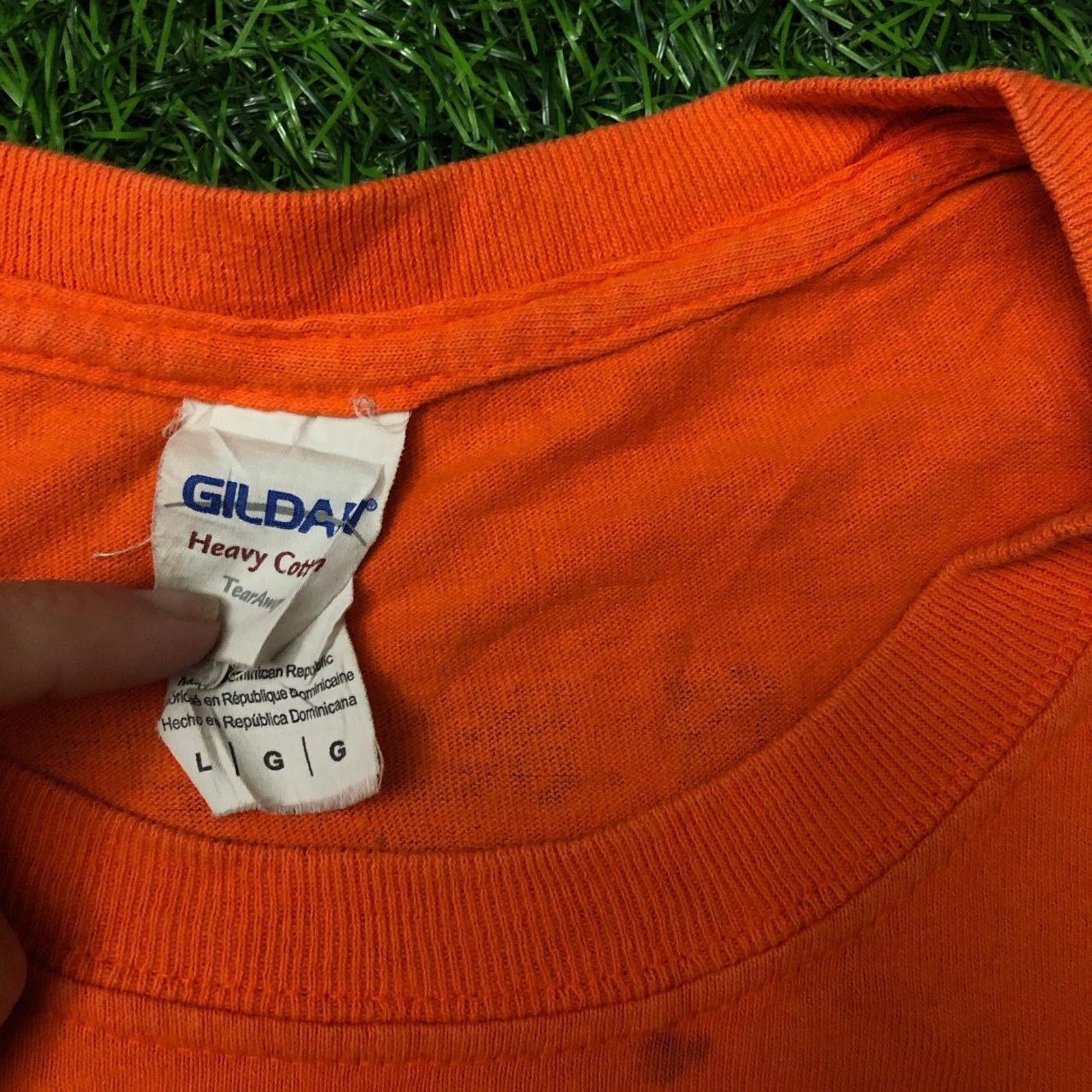 Gildan Men’s Orange Diamond Baseball Bat Graphic Tee Size US L / EU 52-54 / 3 - 4 Thumbnail