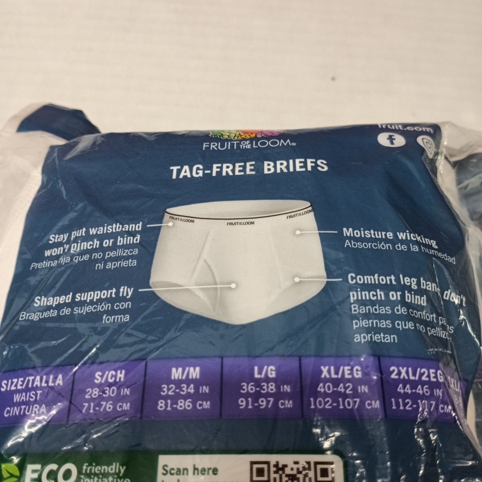 Fruit Of The Loom 6pr Men's White Full Cut Briefs XL 40-42 Fruit of the Loom Size 40 - 4 Thumbnail