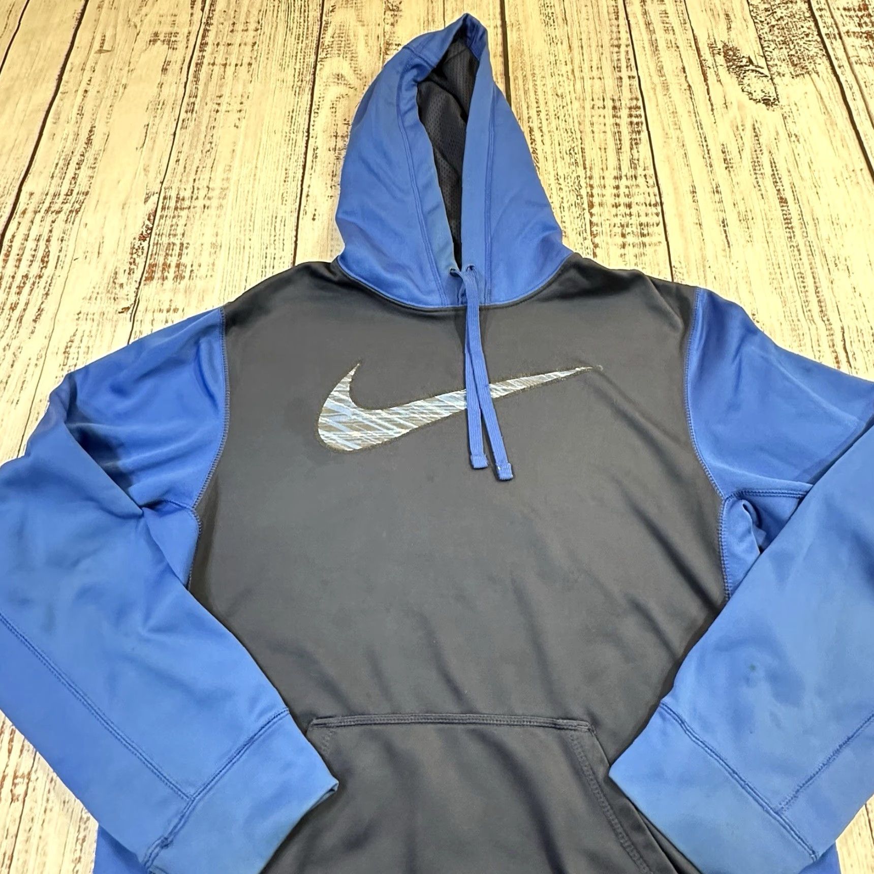 Nike Nike Therma-Fit Two-Tone Blue Color Blocked Logo Swoosh Men's Small Hoodie Size US S / EU 44-46 / 1 - 5 Thumbnail