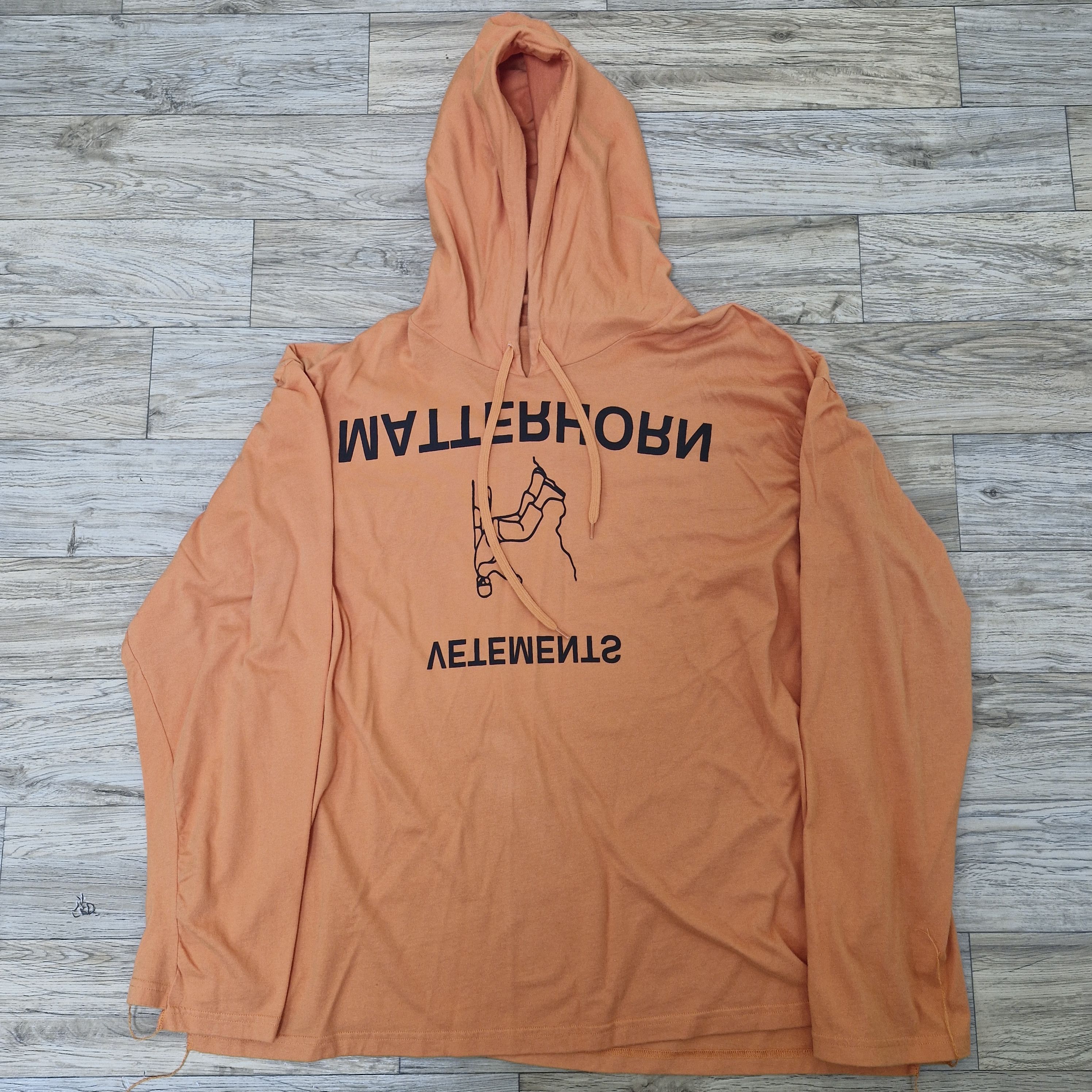 VETEMENTS SS18 'Matterhorn' Oversized Orange Hoodie - www