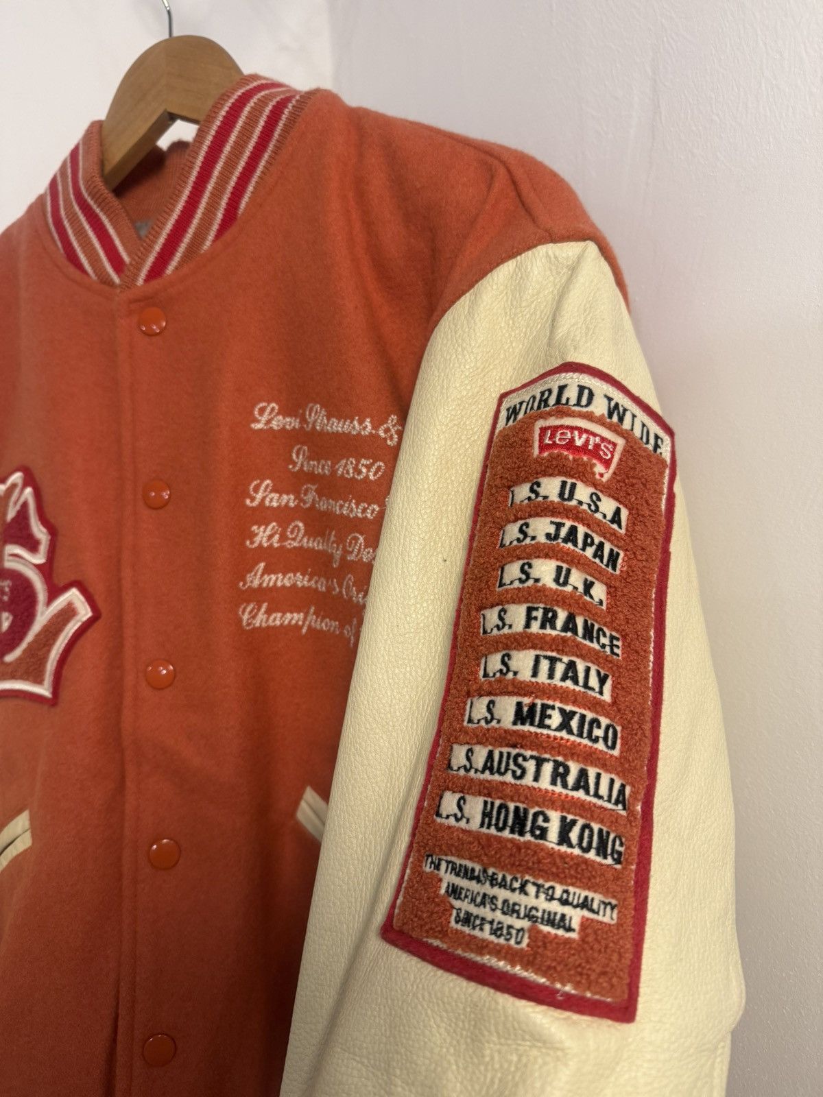 Levi's Vintage Clothing Levi's Wool Varsity Jacket Red Tab 90s Size US M / EU 48-50 / 2 - 8 Thumbnail