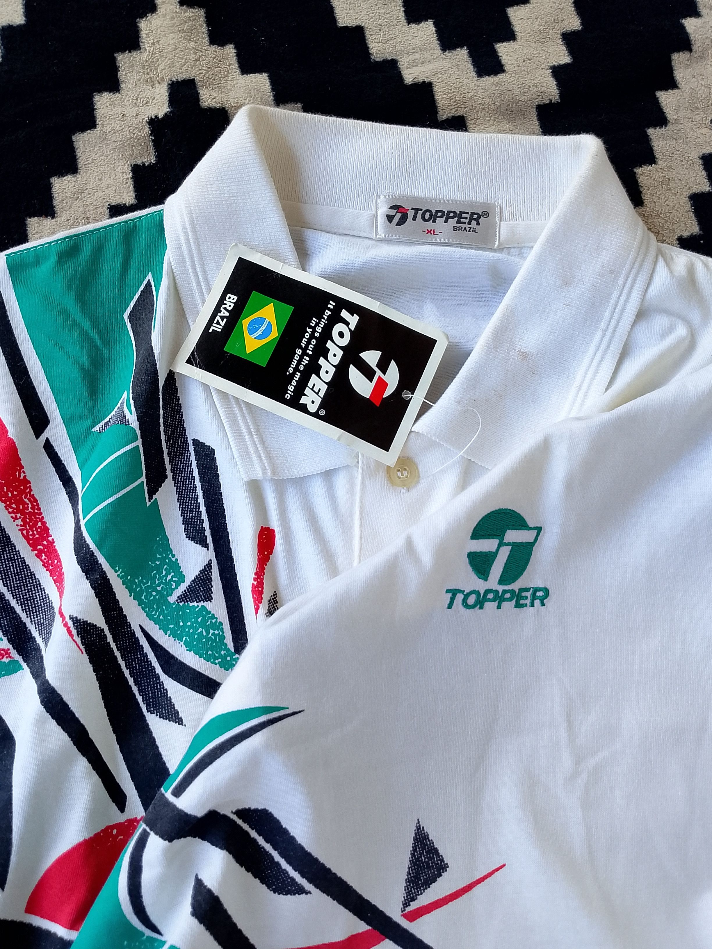 Topperz Vintage 80s TOPPER Graphic Polo Blokecore Retro Tennis Vibes Size US XL / EU 56 / 4 - 5 Thumbnail