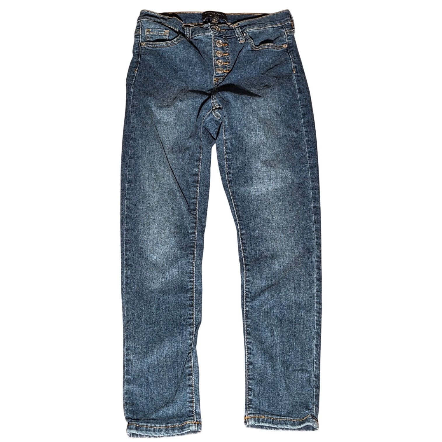 Banana Republic Banana Republic High-Rise Skinny Blue Jeans - Size 25/0 Size 25" / US 0 / IT 36 - 1 Thumbnail