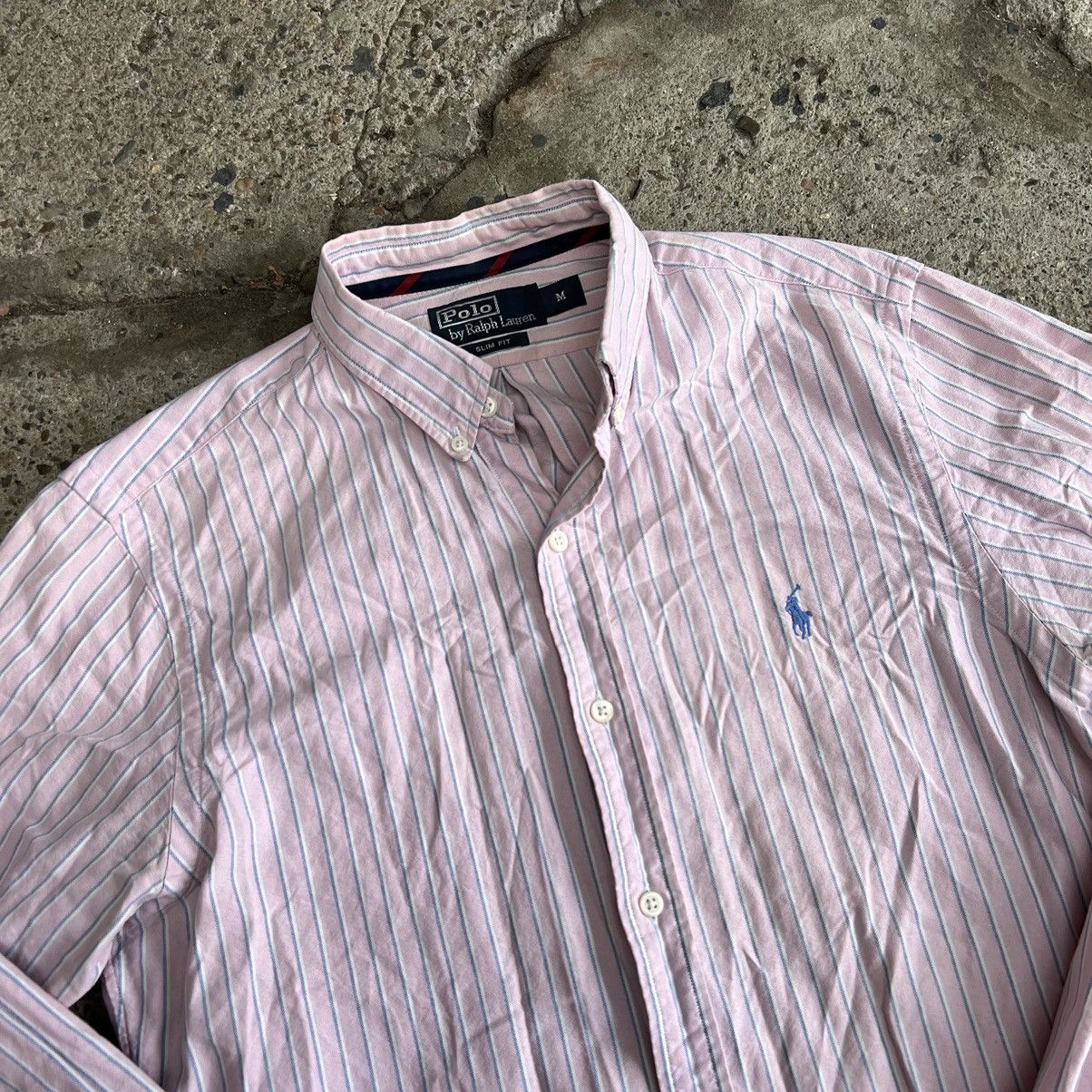 Polo Ralph Lauren × Vintage 🎠Men’s Vintage 90s Shirt Button Up Striped Luxury Tee🎠 Size US M / EU 48-50 / 2 - 5 Thumbnail