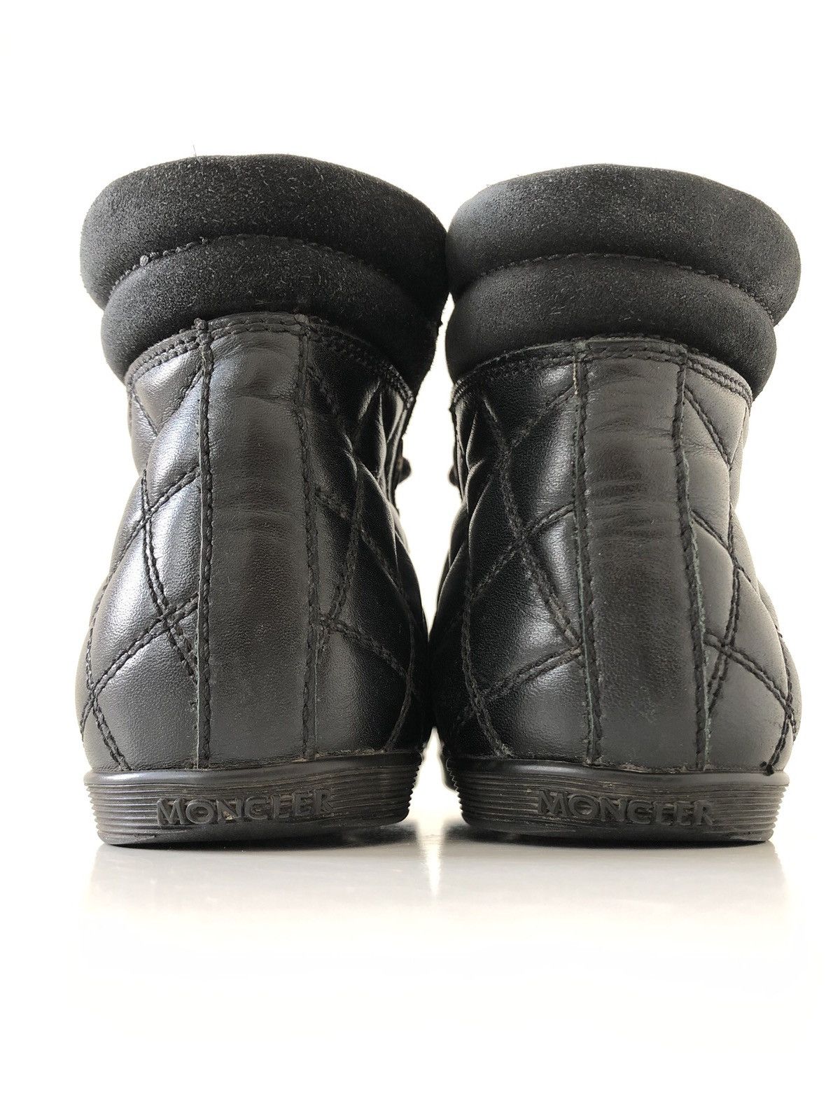 Moncler Moncler Logo Patch Hi-Top Leather Sneakers Size US 6 / IT 36 - 8 Thumbnail