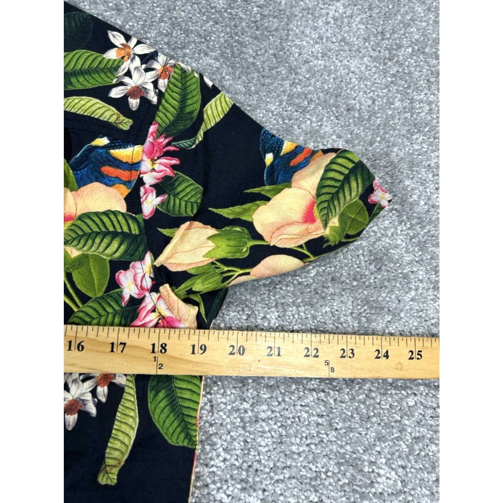 Roark Roark Shirt Mens Small Black Green Yellow Pink Floral Cotton Linen Button Up Size US S / EU 44-46 / 1 - 6 Thumbnail