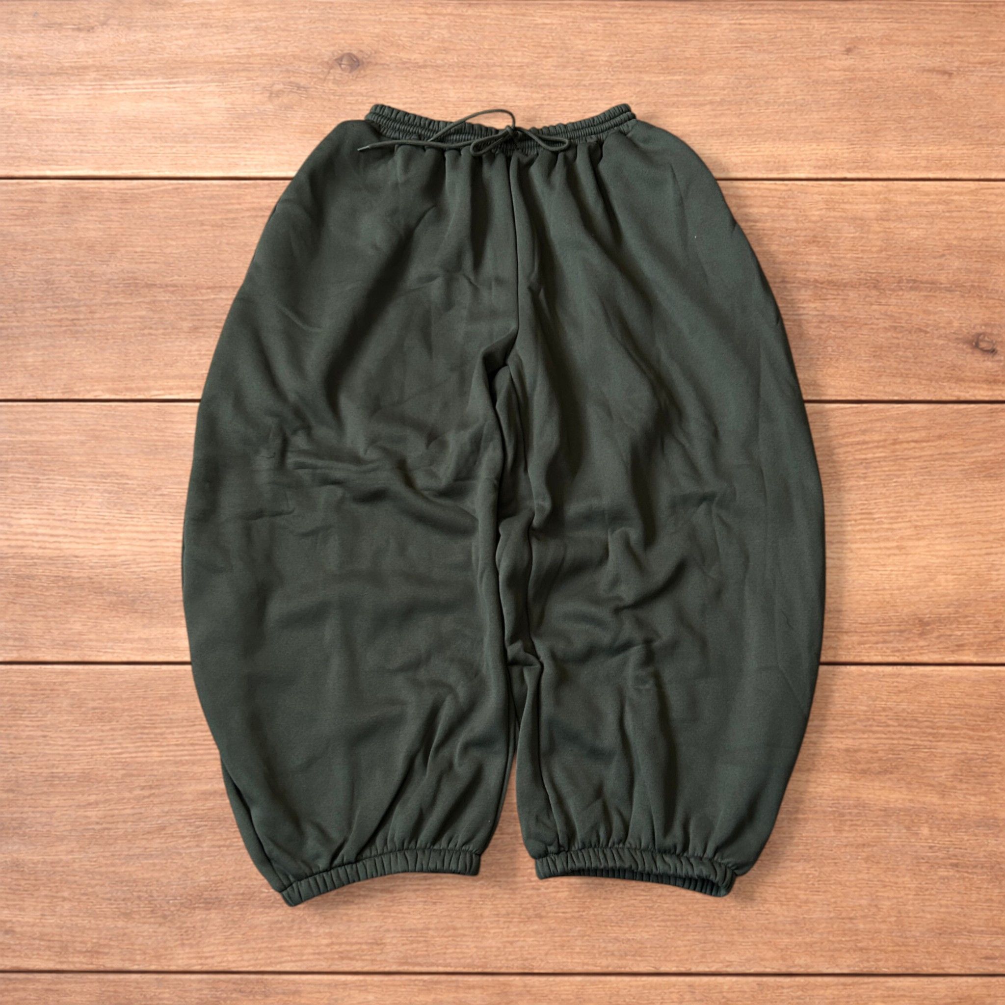 Japanese Brand Super baggy wide leg Korean joggers in khaki green. Size US 36 / EU 52 - 1 Thumbnail