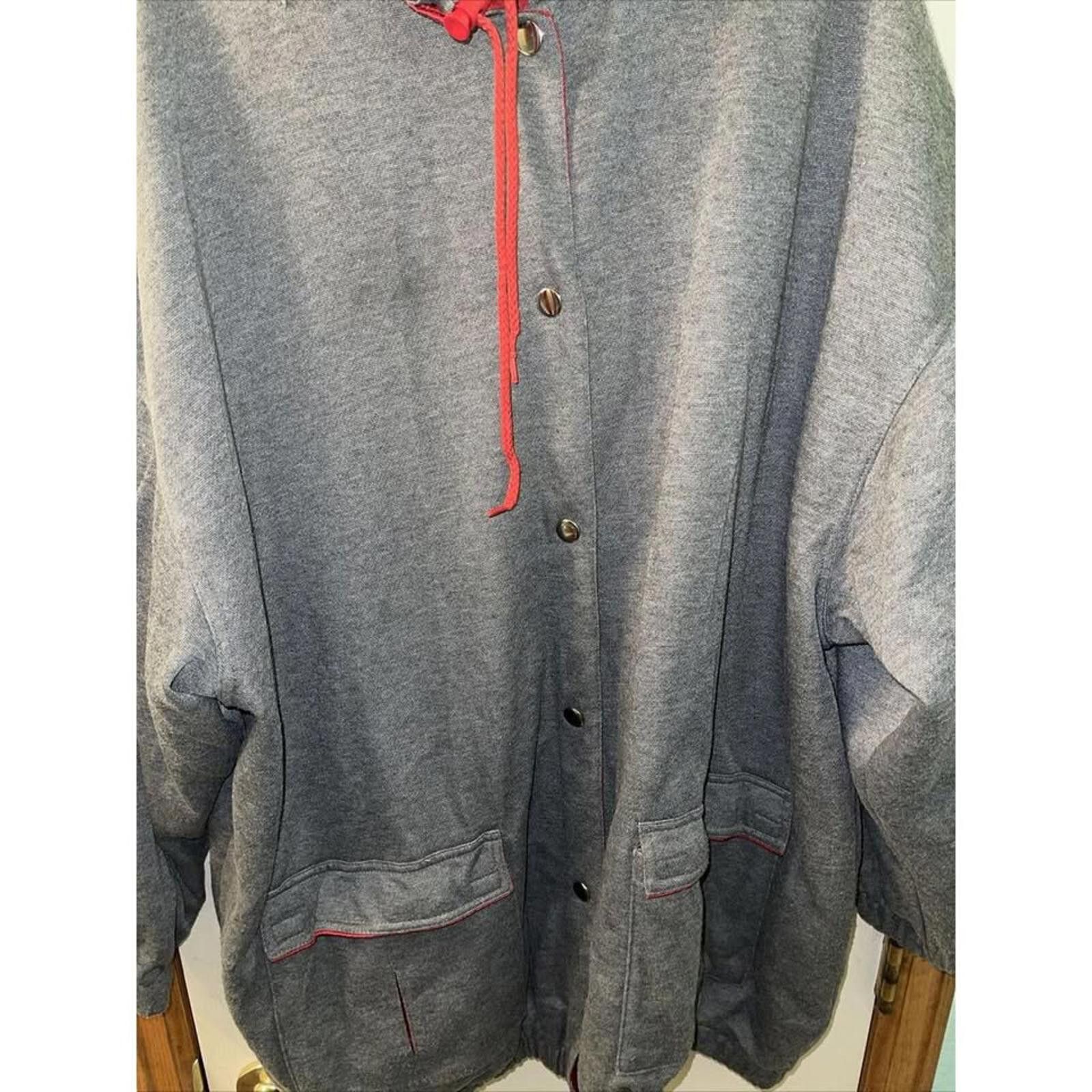 Other Cozy Oversized Gray Jacket with Red Accents Size ONE SIZE - 7 Thumbnail