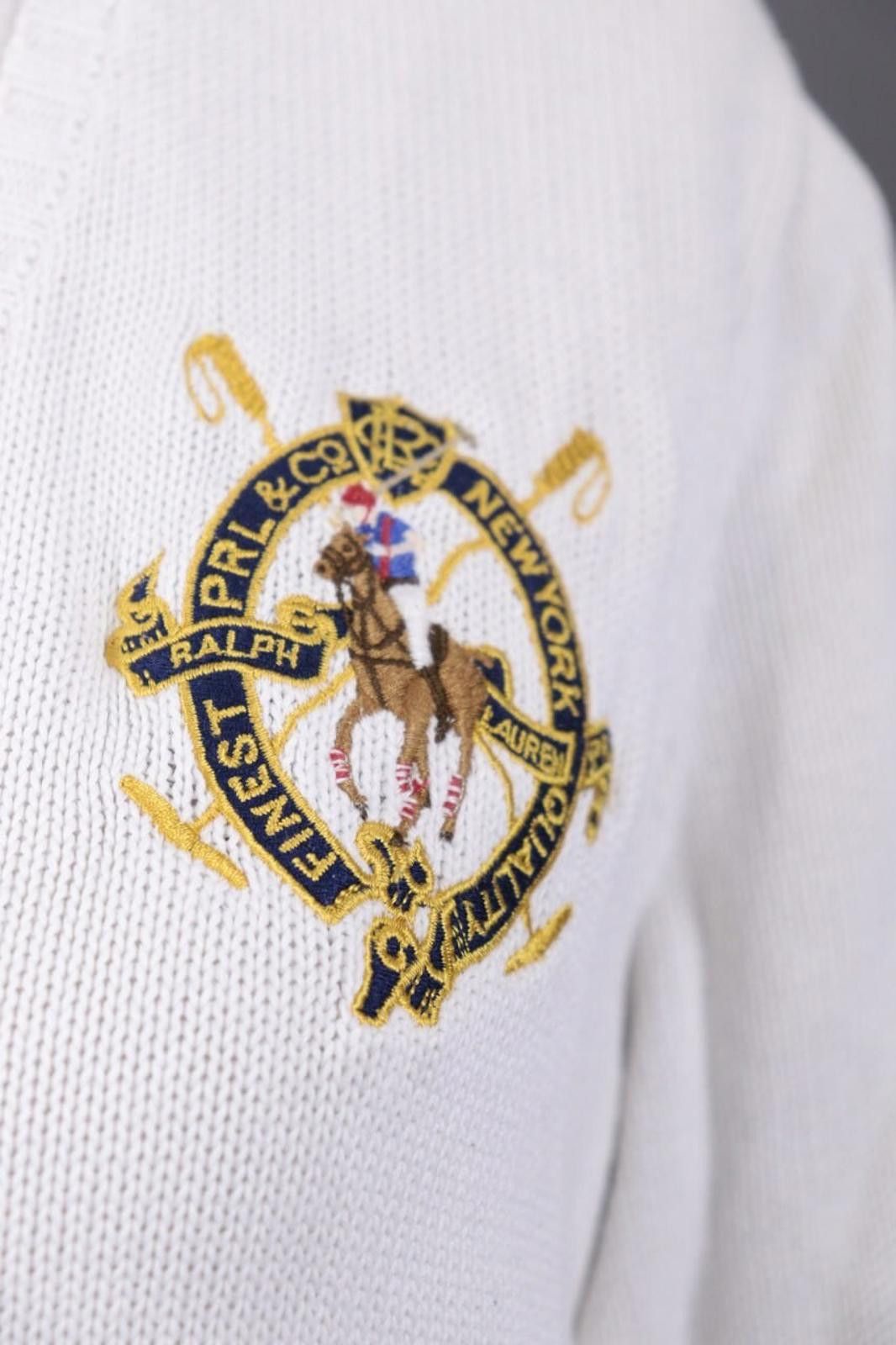 Ralph Lauren Sport Ralph Lauren Sport White V-Neck Knit Sweater Size XL Size XL / US 12-14 / IT 48-50 - 4 Thumbnail