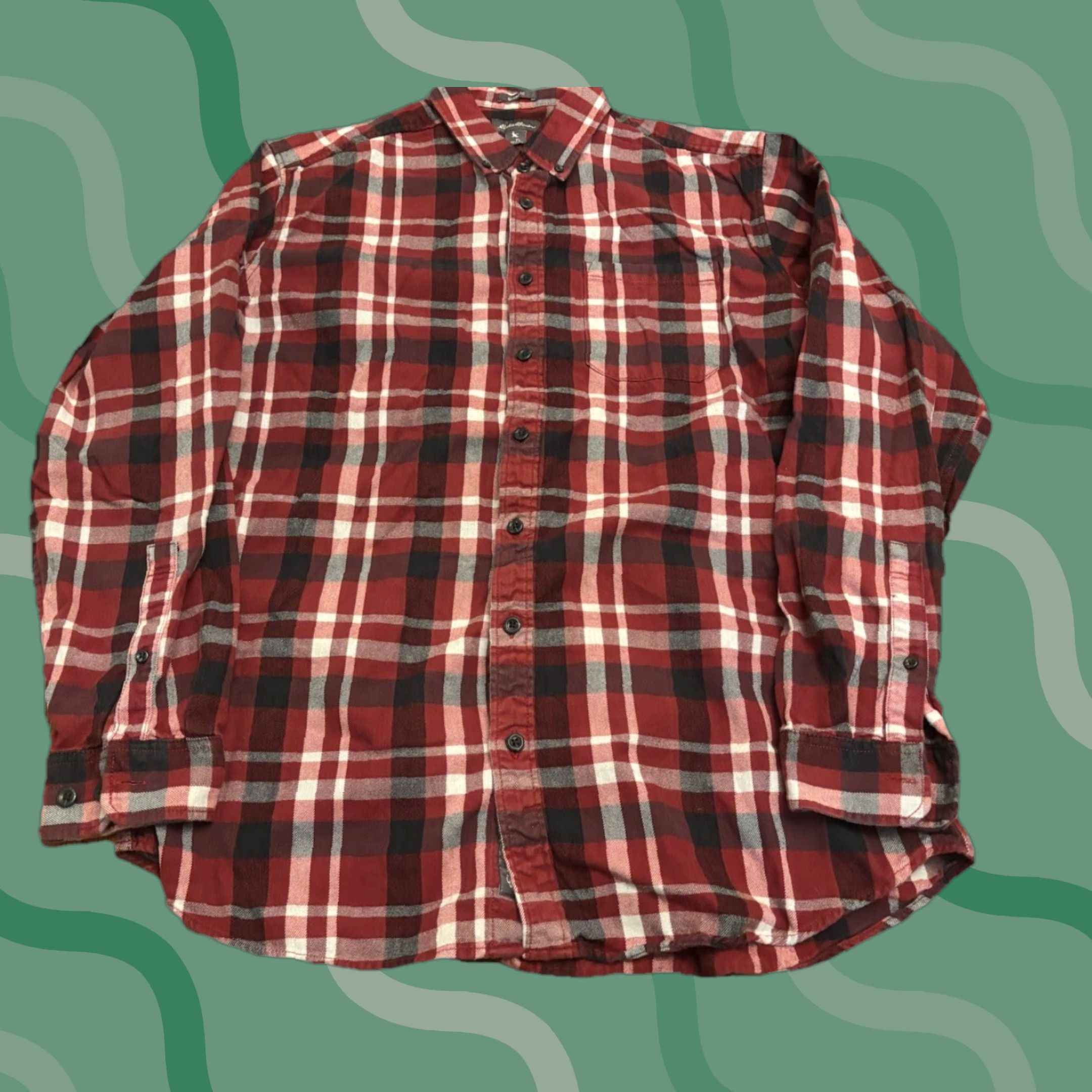Eddie Bauer Eddie Bauer Shirt Mens LT Relaxed Fit Plaid Flannel Button-Up Long Sleeve Multicolor Cotton N4 Tassels Size US L / EU 52-54 / 3 - 1 Thumbnail