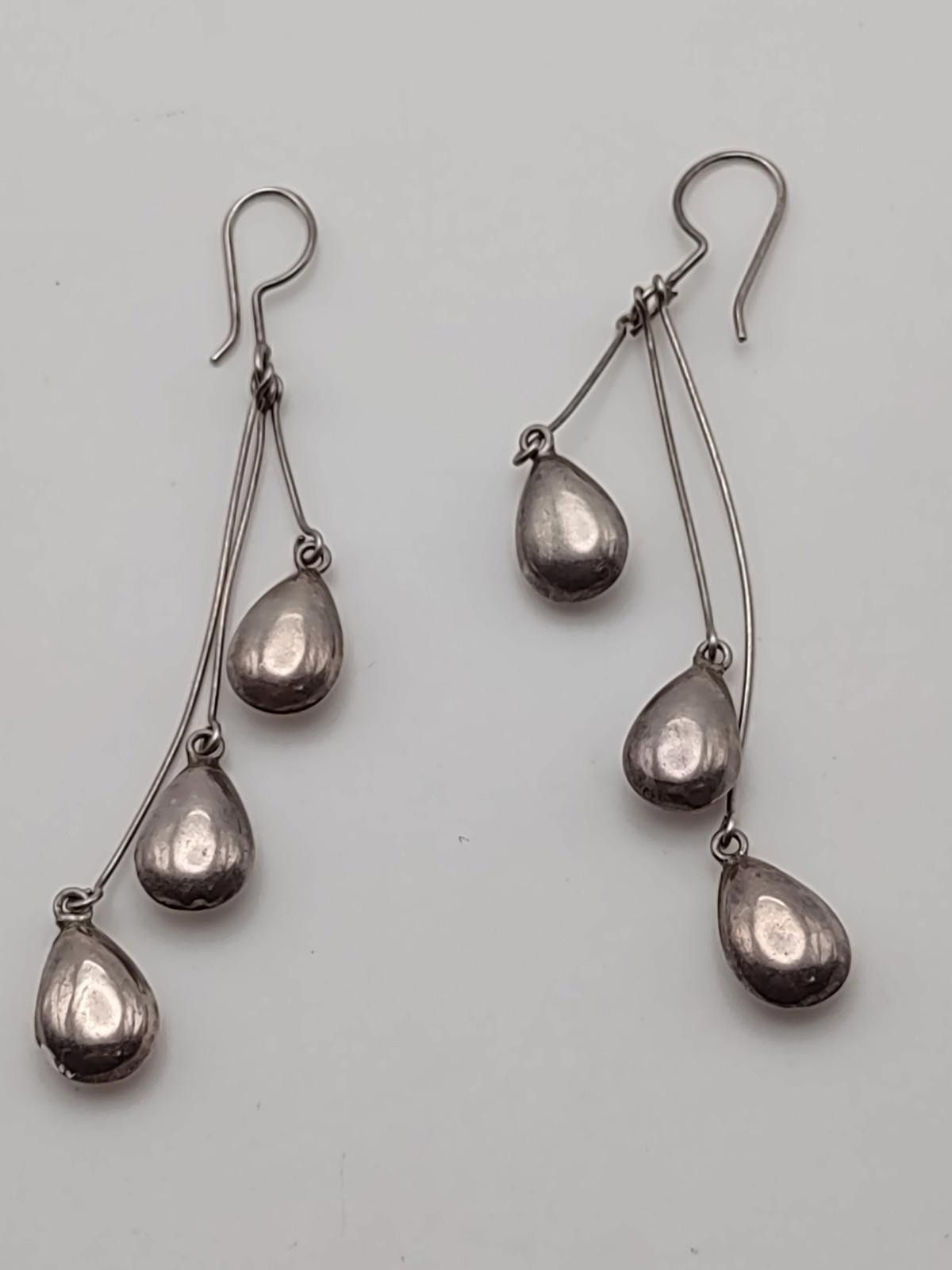 The Unbranded Brand Sterling Silver Teardrop Kinetic Dangle Earrings 925 Size ONE SIZE - 1 Thumbnail