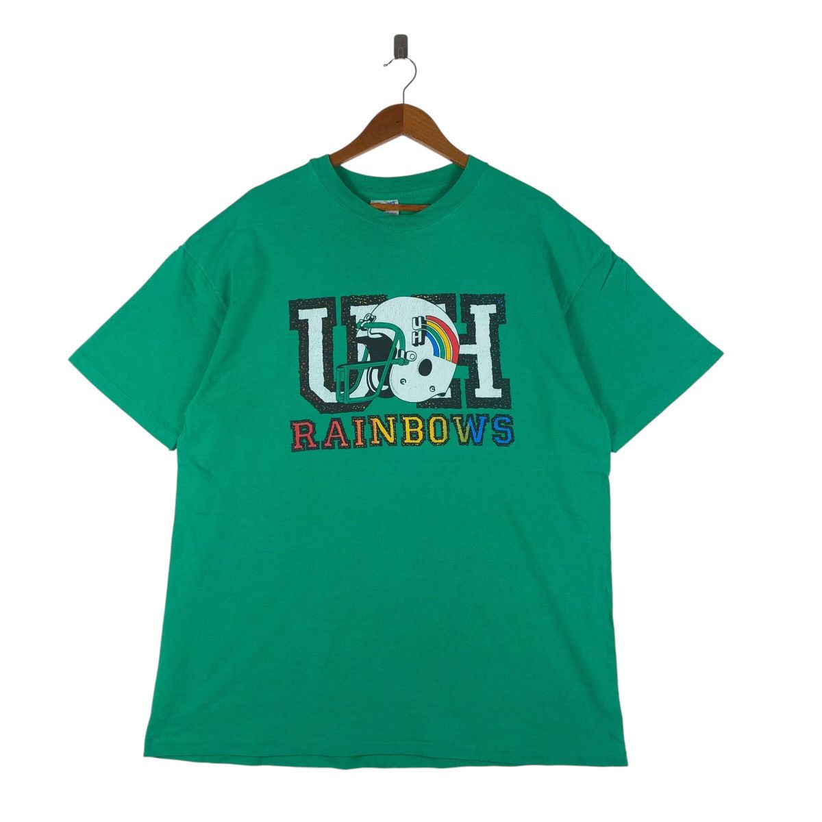 Hanes Vintage UNIVERSITY HAWAII Rainbow Design T-Shirt Size US XL / EU 56 / 4 - 1 Thumbnail