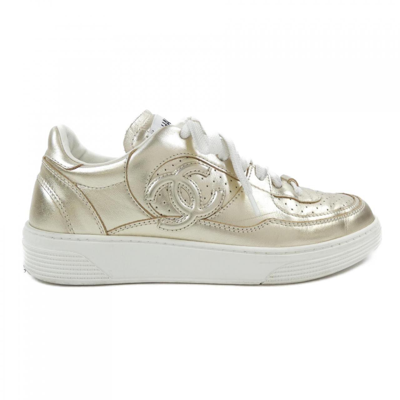 Chanel Chanel Chanel G45079B15512 Laminated Calfskin Sneakers Leather Shoes G45079B15512 DUTY FREE for USA Size ONE SIZE - 1 Thumbnail